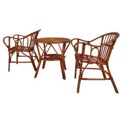Ensemble de chaises et de table en bambou mi-siècle moderne, Italie, années 1960
