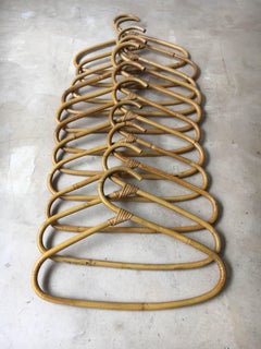 Mid-Century Modern Bamboo Coat Hangers Set of Eleven, Italy 1970s