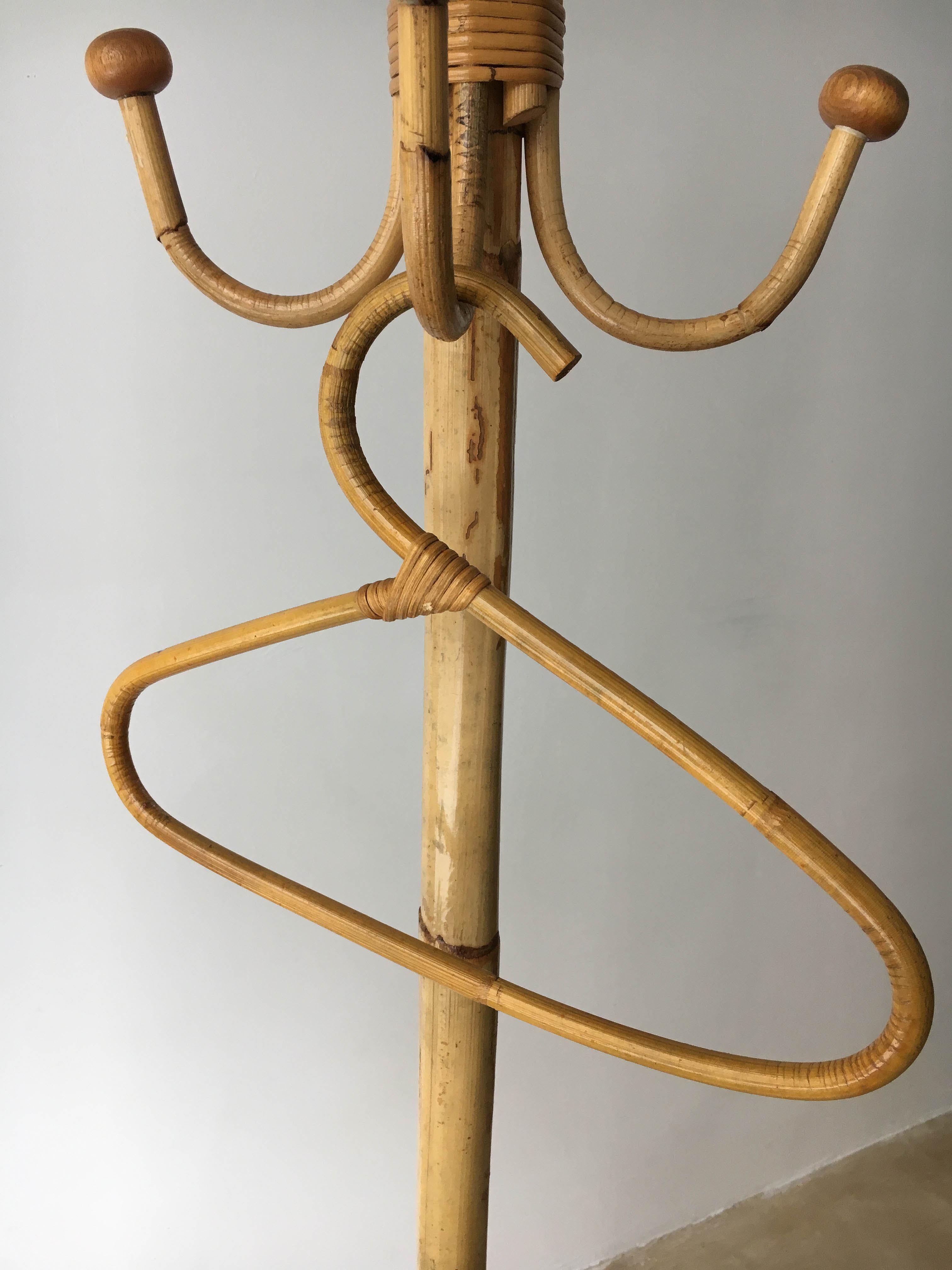 Mid-Century Modern Bamboo Coat Hangers Set of Eleven, Italy 1970s For Sale 4
