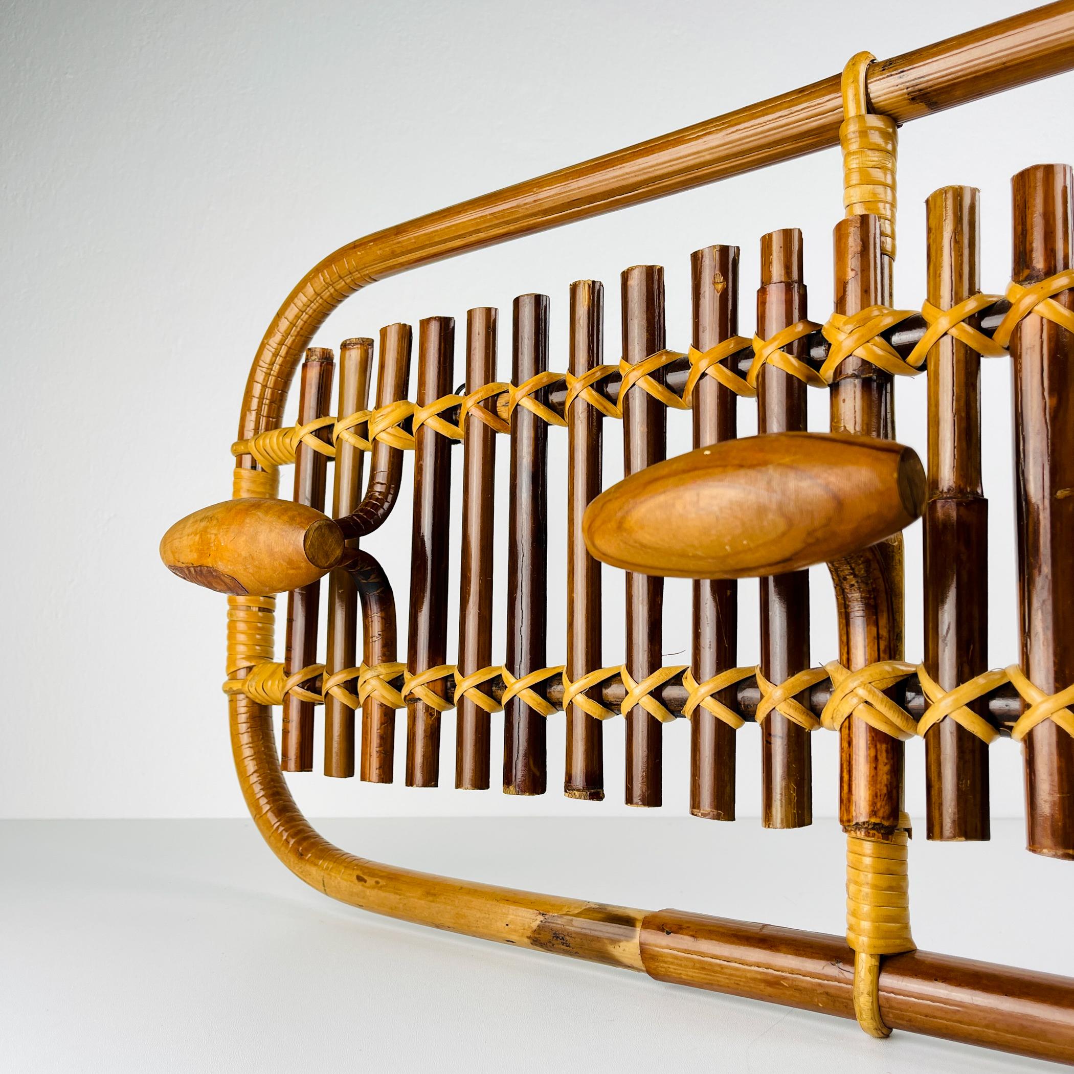 Mid-century modern Bamboo Coat Rack by Olaf von Bohr, Italy, 1950s For Sale 4
