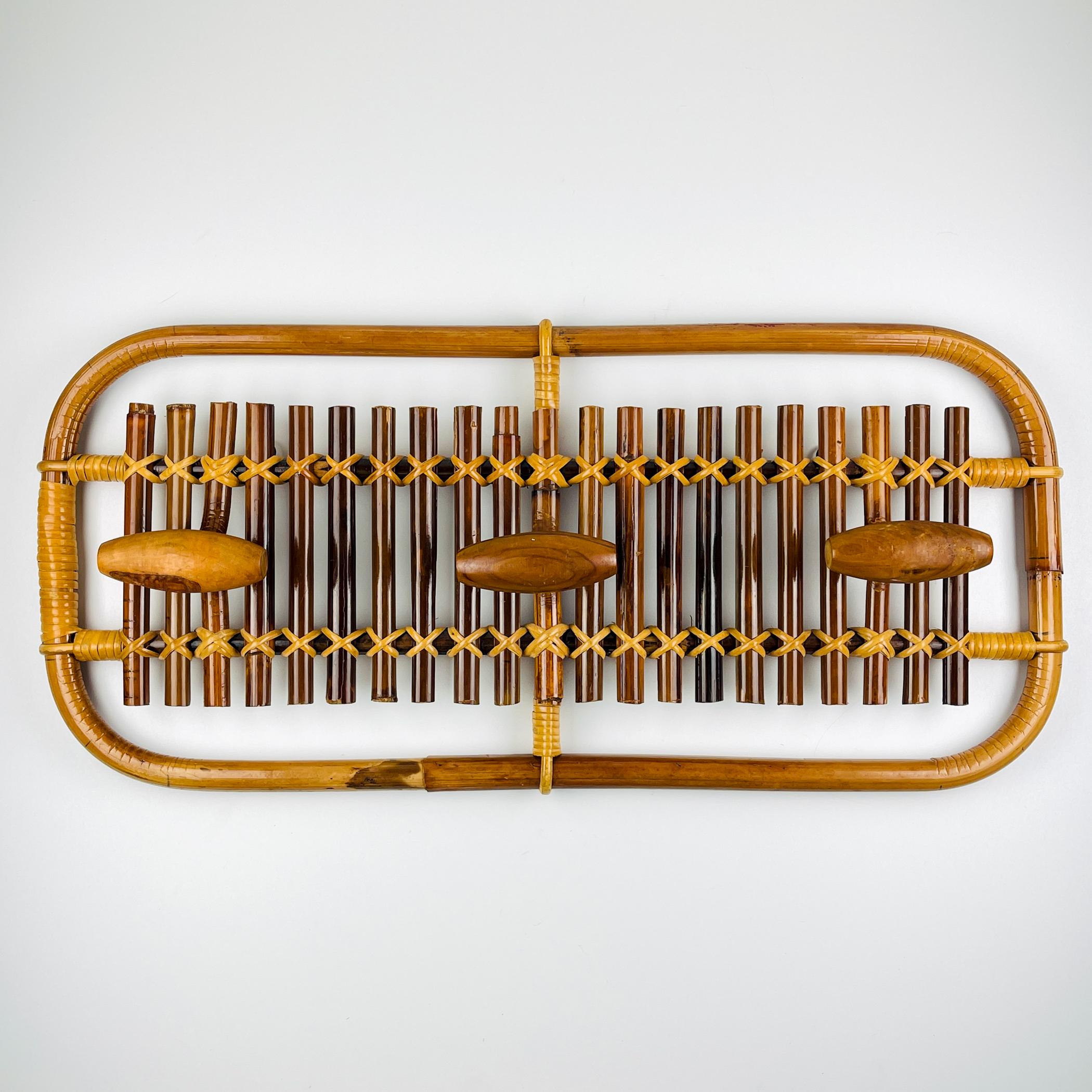 Italian Mid-century modern Bamboo Coat Rack by Olaf von Bohr, Italy, 1950s For Sale