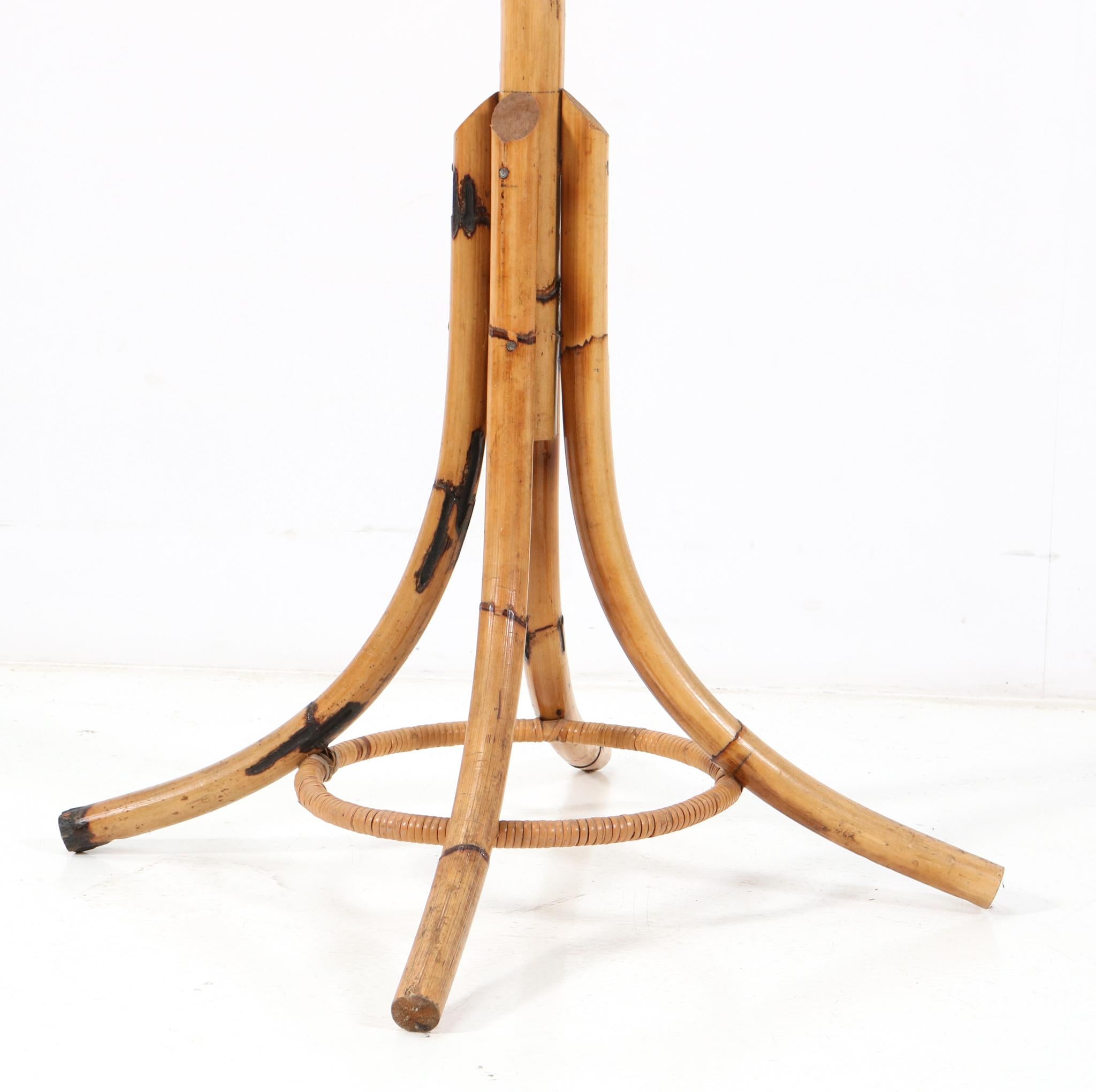 Perchero de bambú moderno de mediados de siglo estilo Franco Albini, años 60 en Bueno estado para la venta en Amsterdam, NL