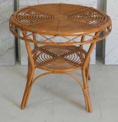 Guéridon à café en bambou moderne du milieu du siècle dernier, années 1950