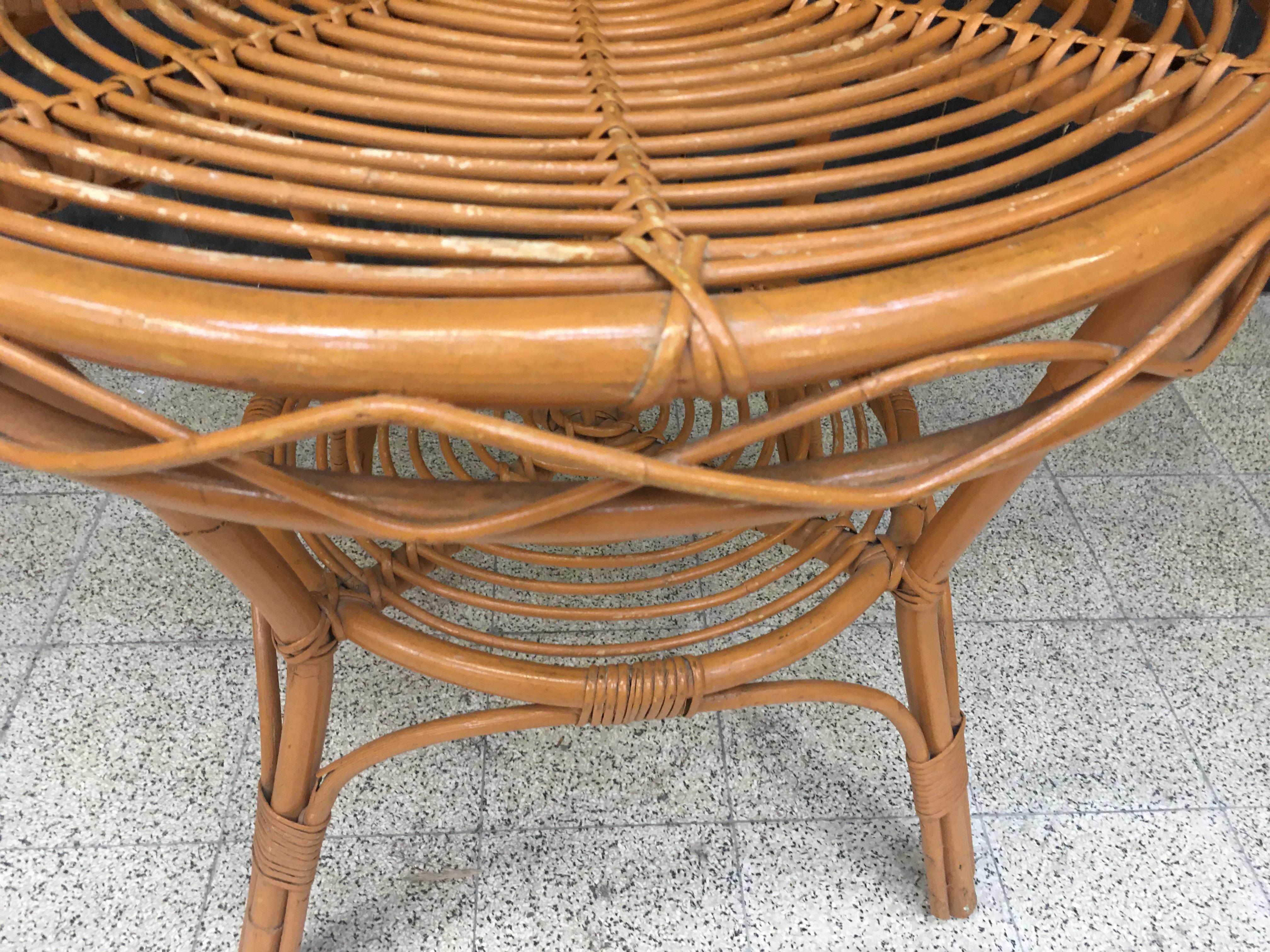 Mid-Century Modern Bamboo Coffee Gueridon, 1950s For Sale 2