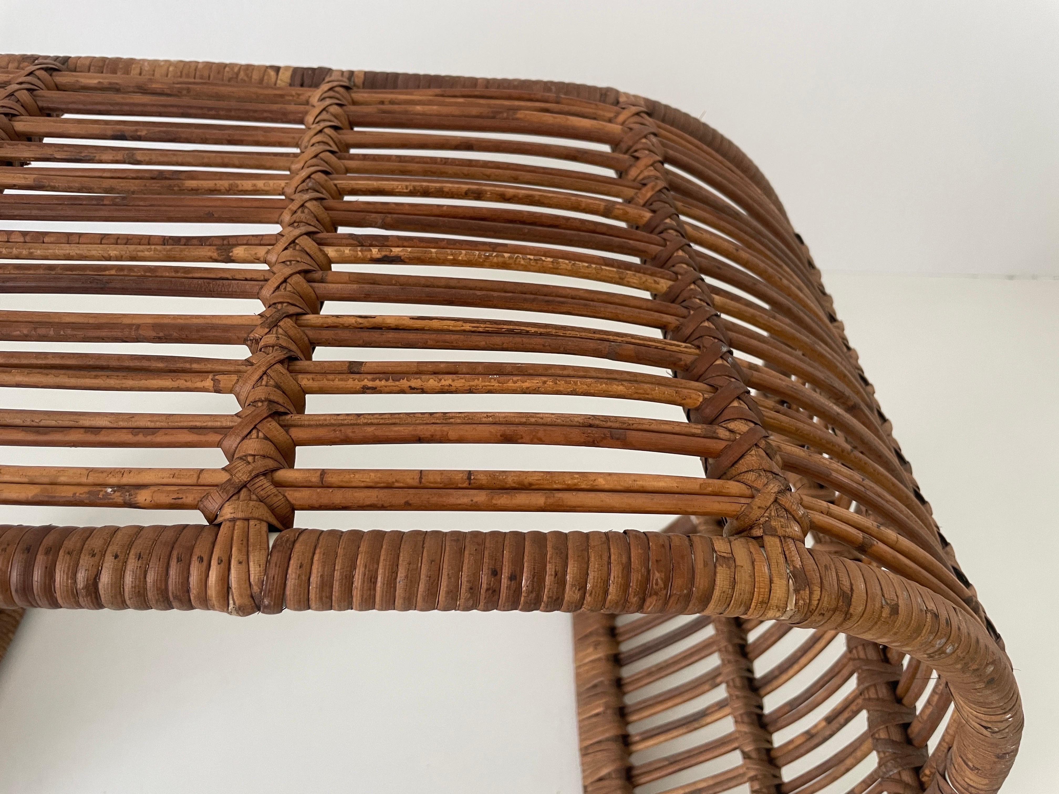 Table basse en bambou moderne du milieu du siècle dernier, 1960, Italie en vente 5