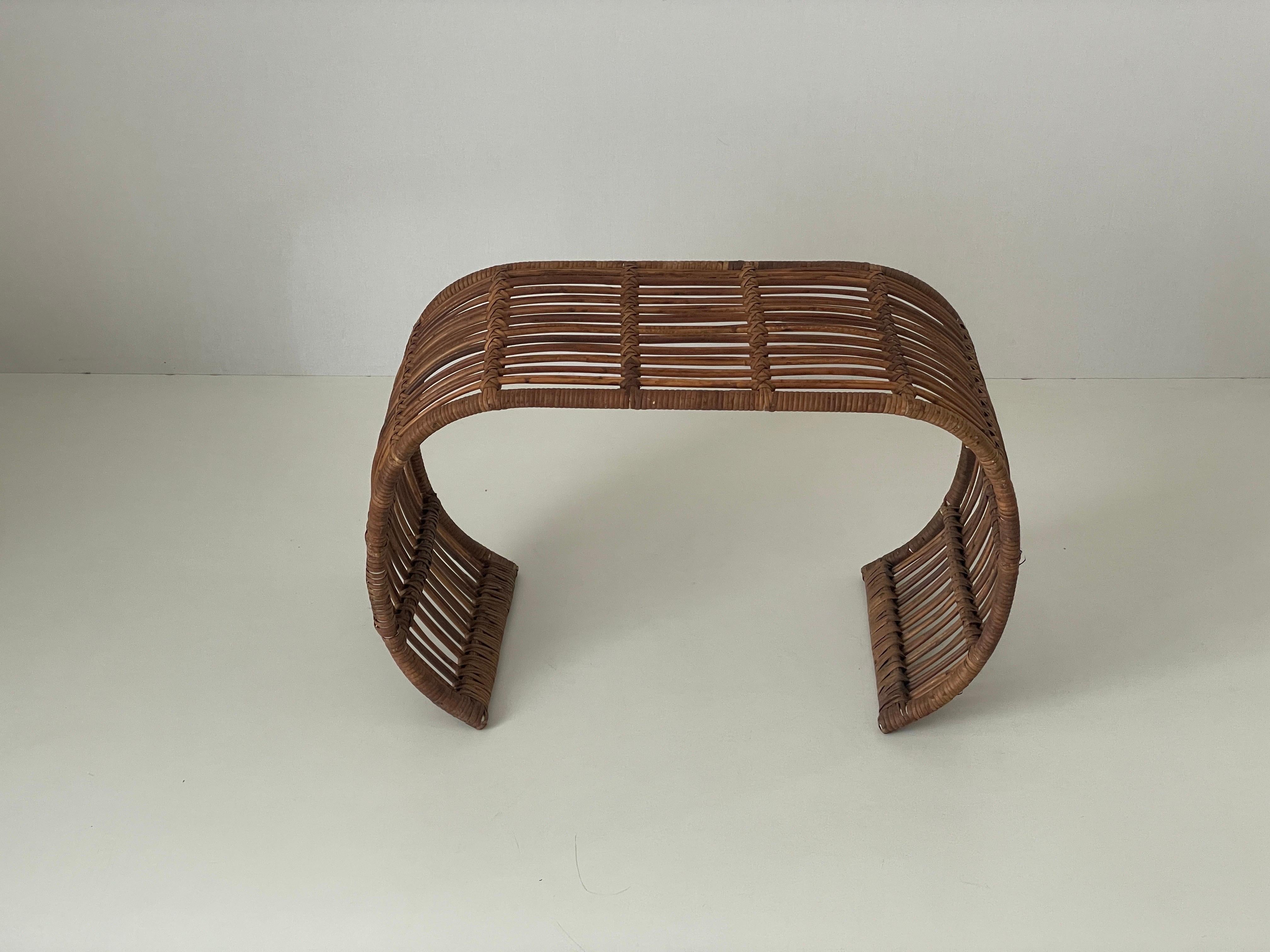 Table basse en bambou moderne du milieu du siècle dernier, 1960, Italie Excellent état - En vente à Hagenbach, DE