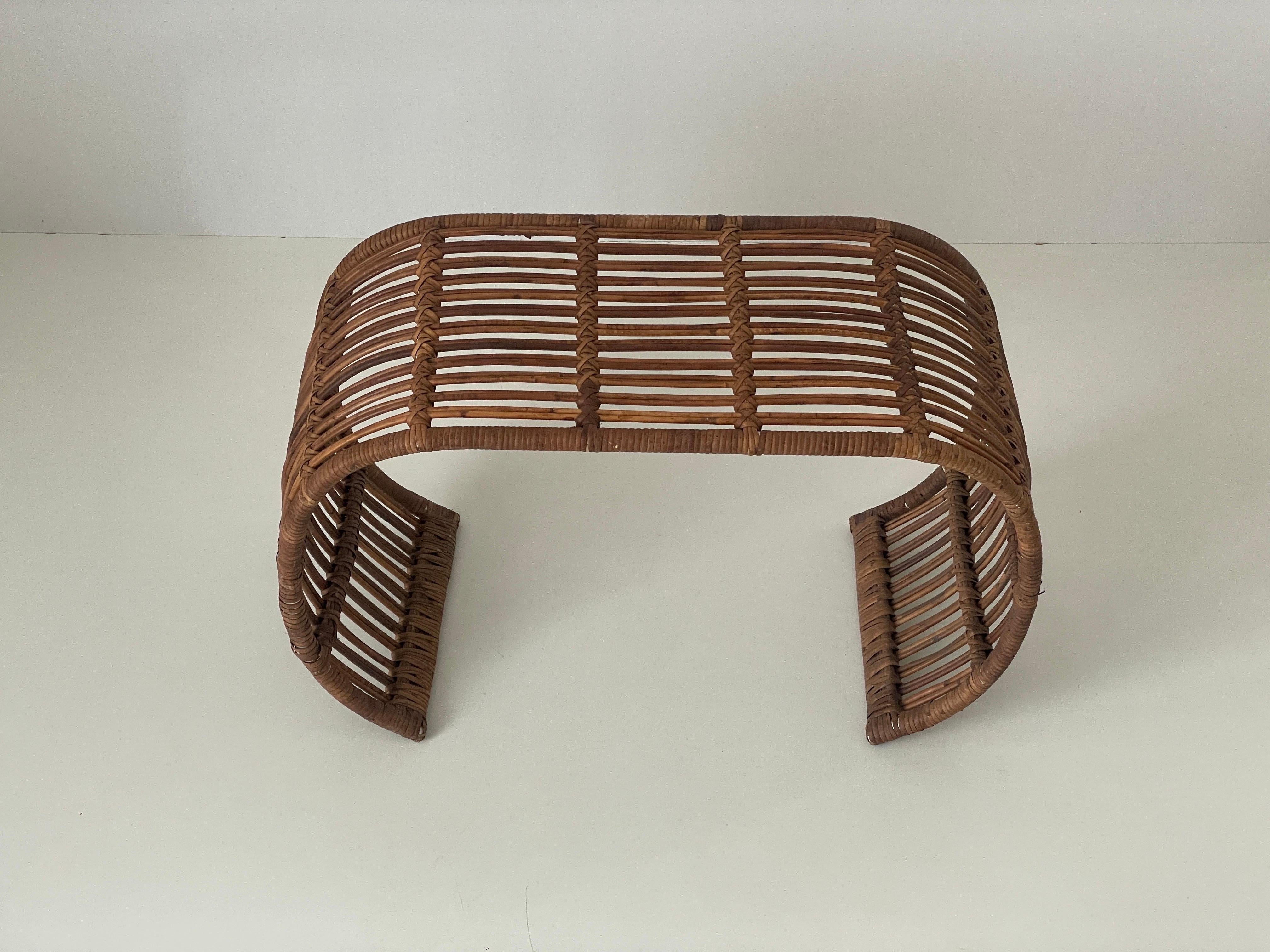 Milieu du XXe siècle Table basse en bambou moderne du milieu du siècle dernier, 1960, Italie en vente