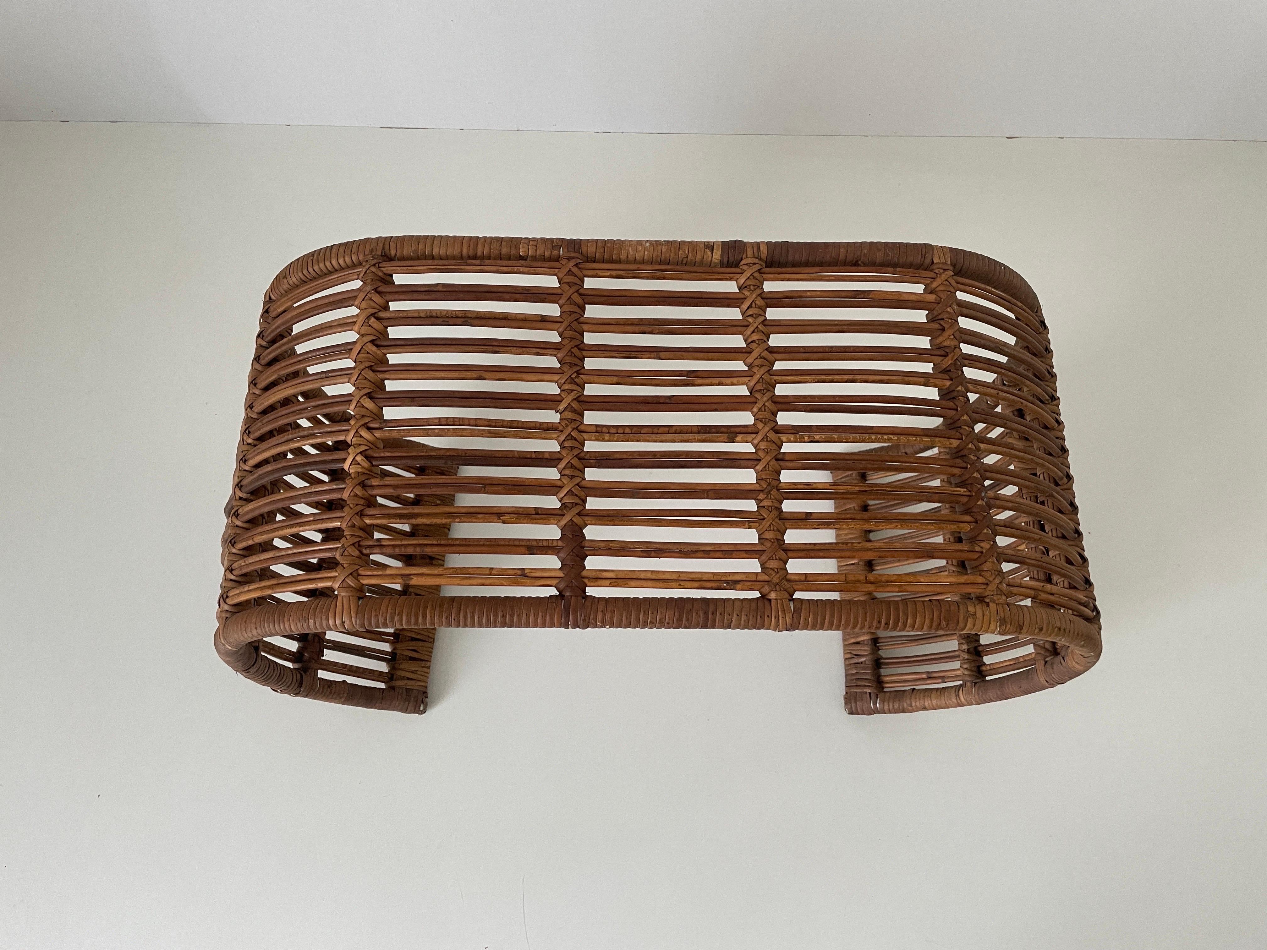 Table basse en bambou moderne du milieu du siècle dernier, 1960, Italie en vente 1