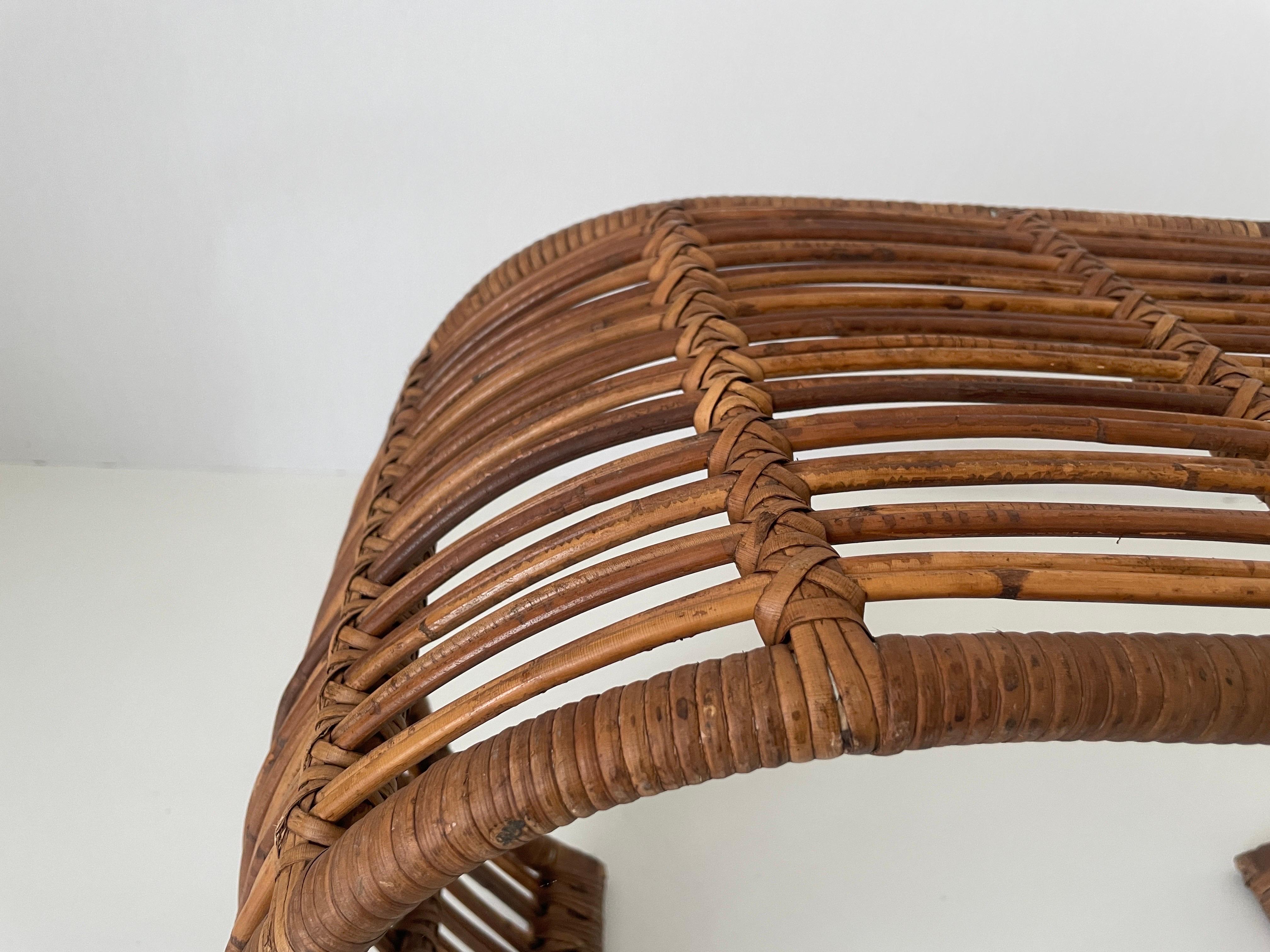 Table basse en bambou moderne du milieu du siècle dernier, 1960, Italie en vente 2