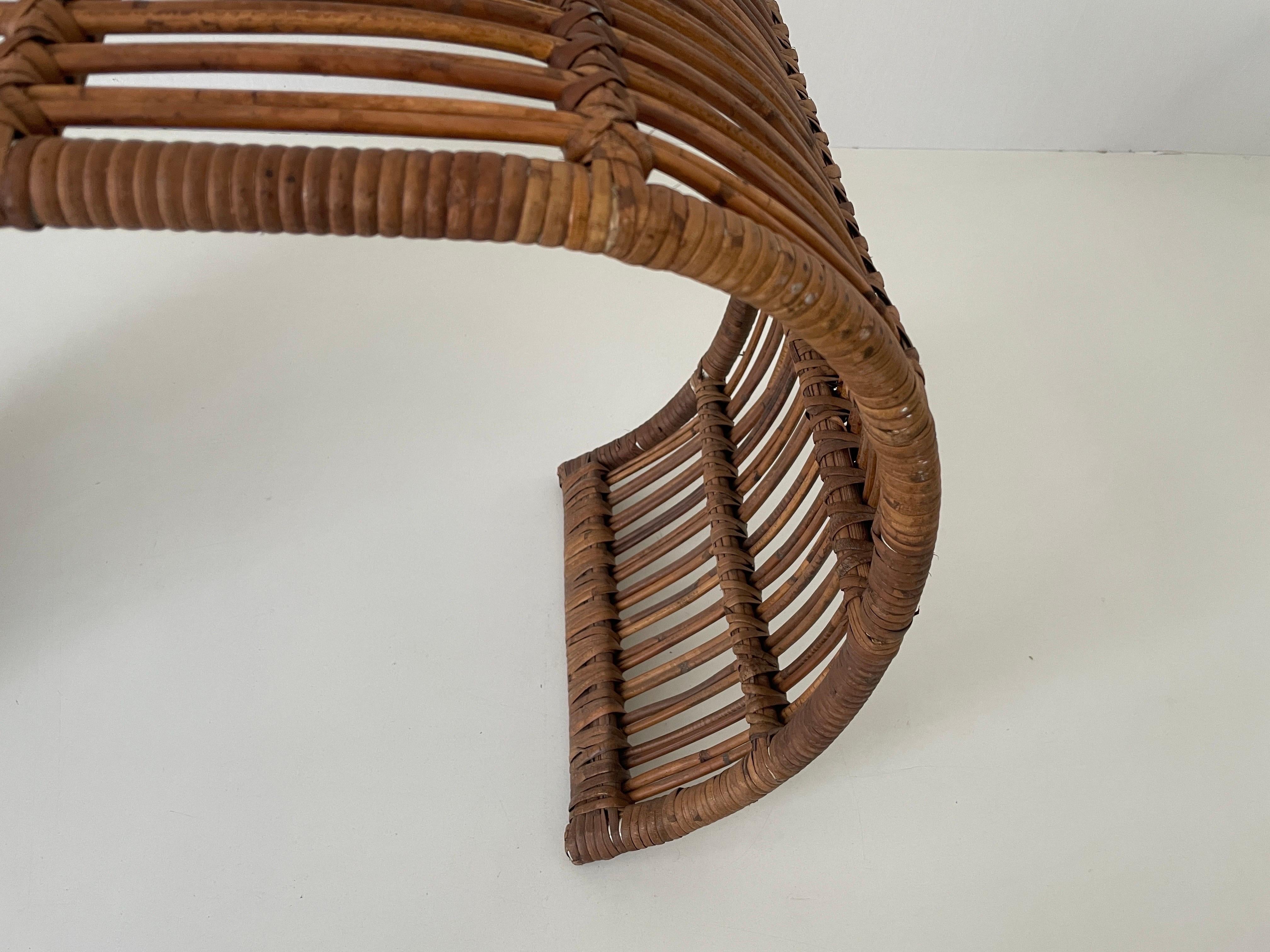 Table basse en bambou moderne du milieu du siècle dernier, 1960, Italie en vente 3