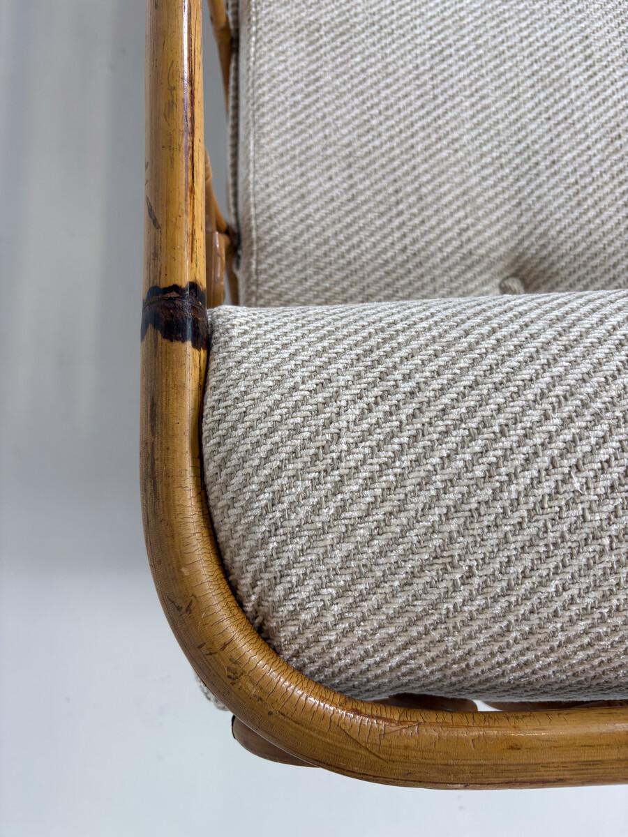 Cama de día de bambú moderna de mediados de siglo, Italia, años 60 - Nueva Tapicería en venta 5