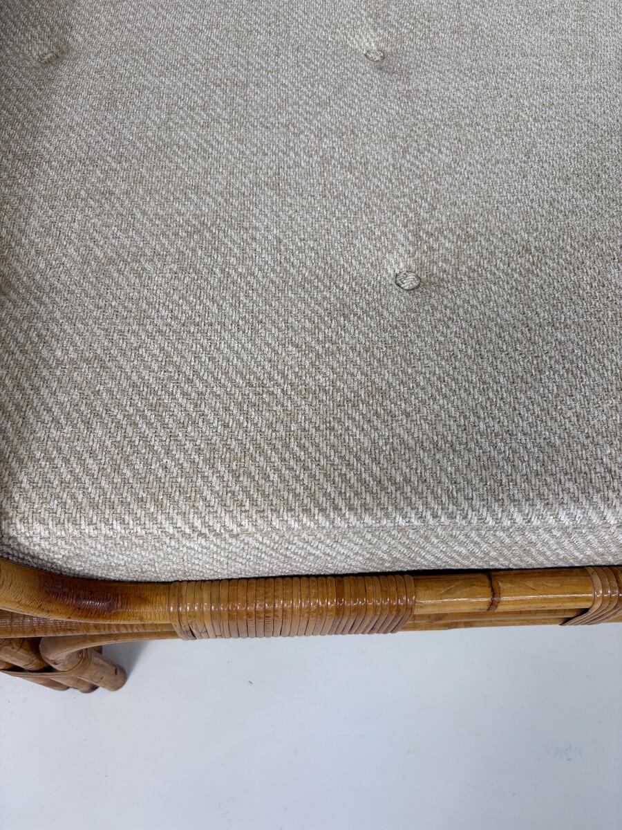 Cama de día de bambú moderna de mediados de siglo, Italia, años 60 - Nueva Tapicería Tela en venta