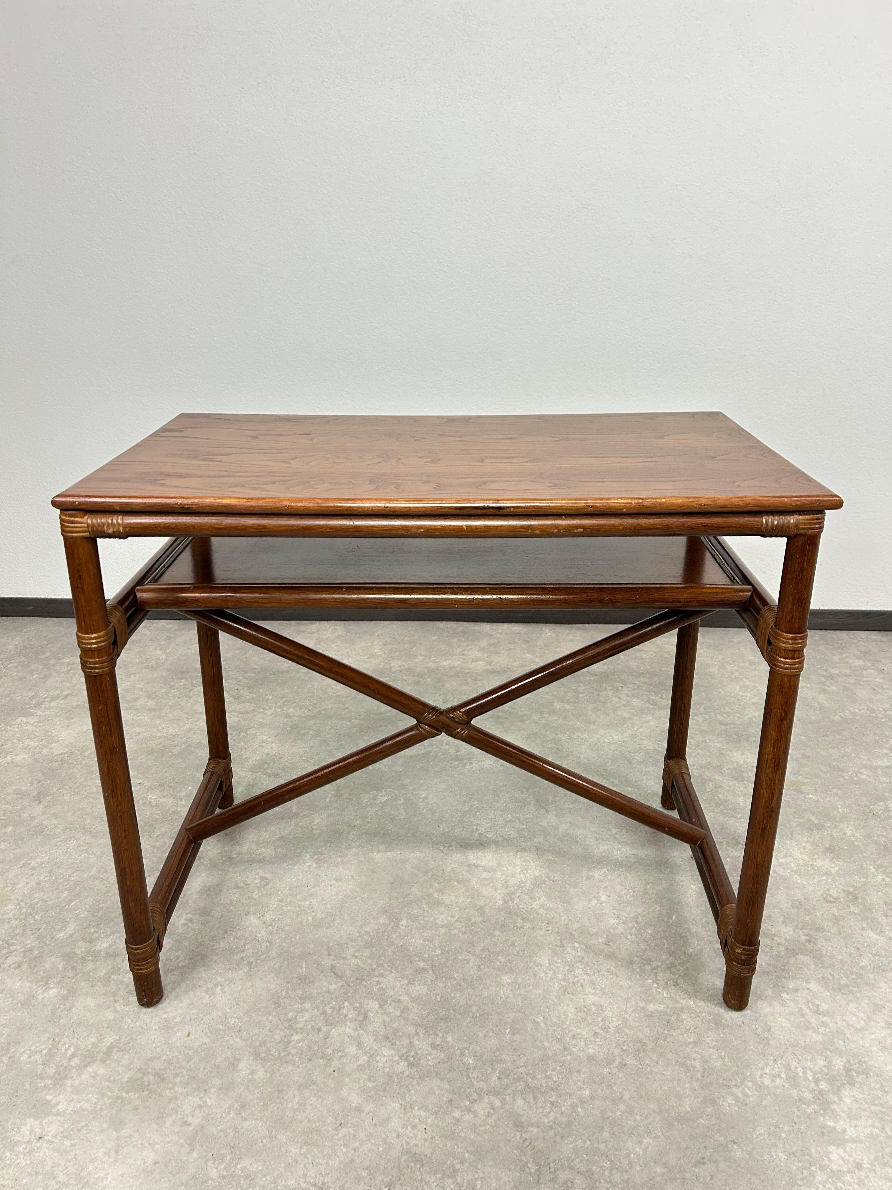Mid-century modern bamboo desk table by Gervasoni In Good Condition For Sale In Banská Štiavnica, SK