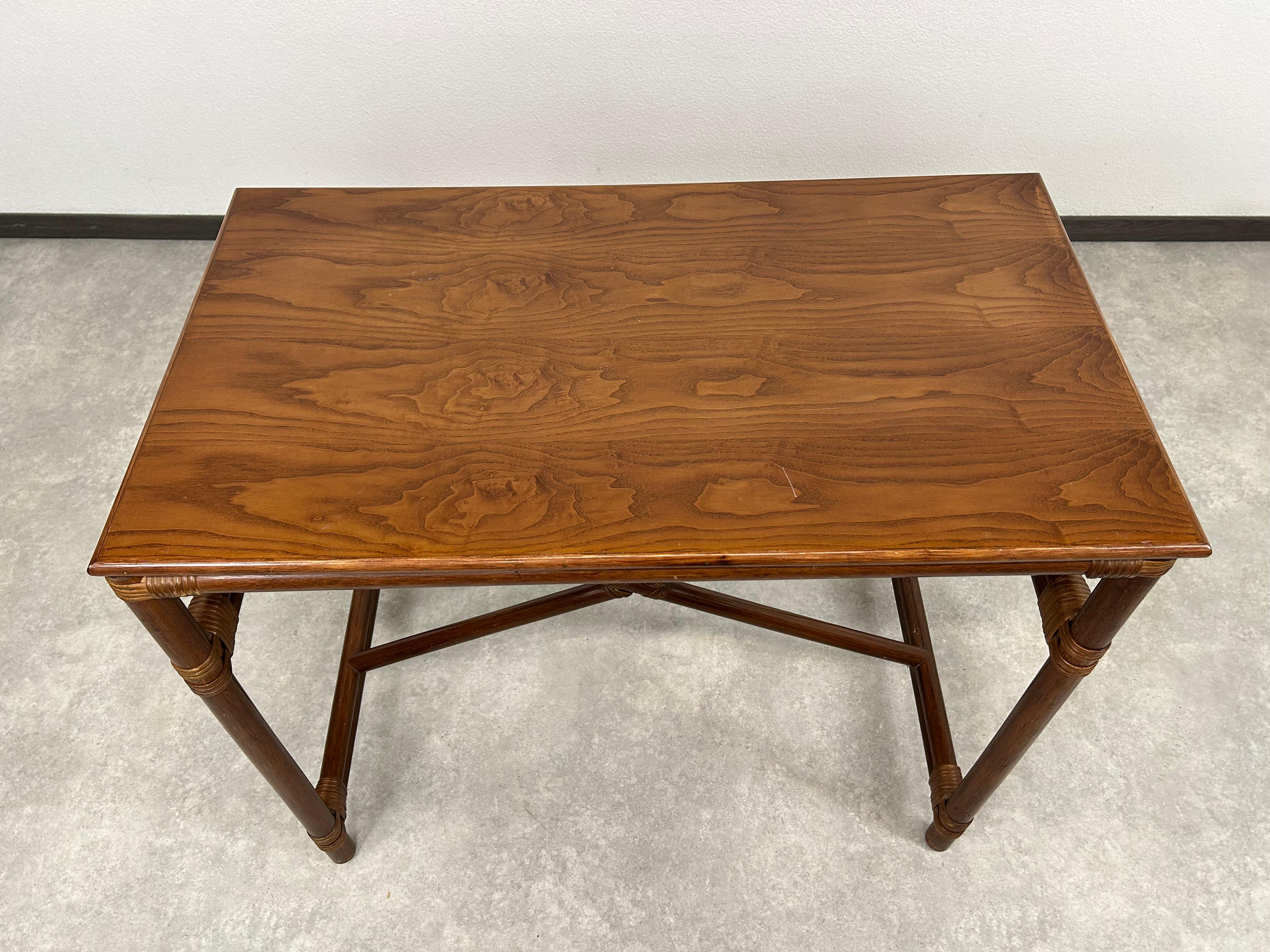 Late 20th Century Mid-century modern bamboo desk table by Gervasoni For Sale