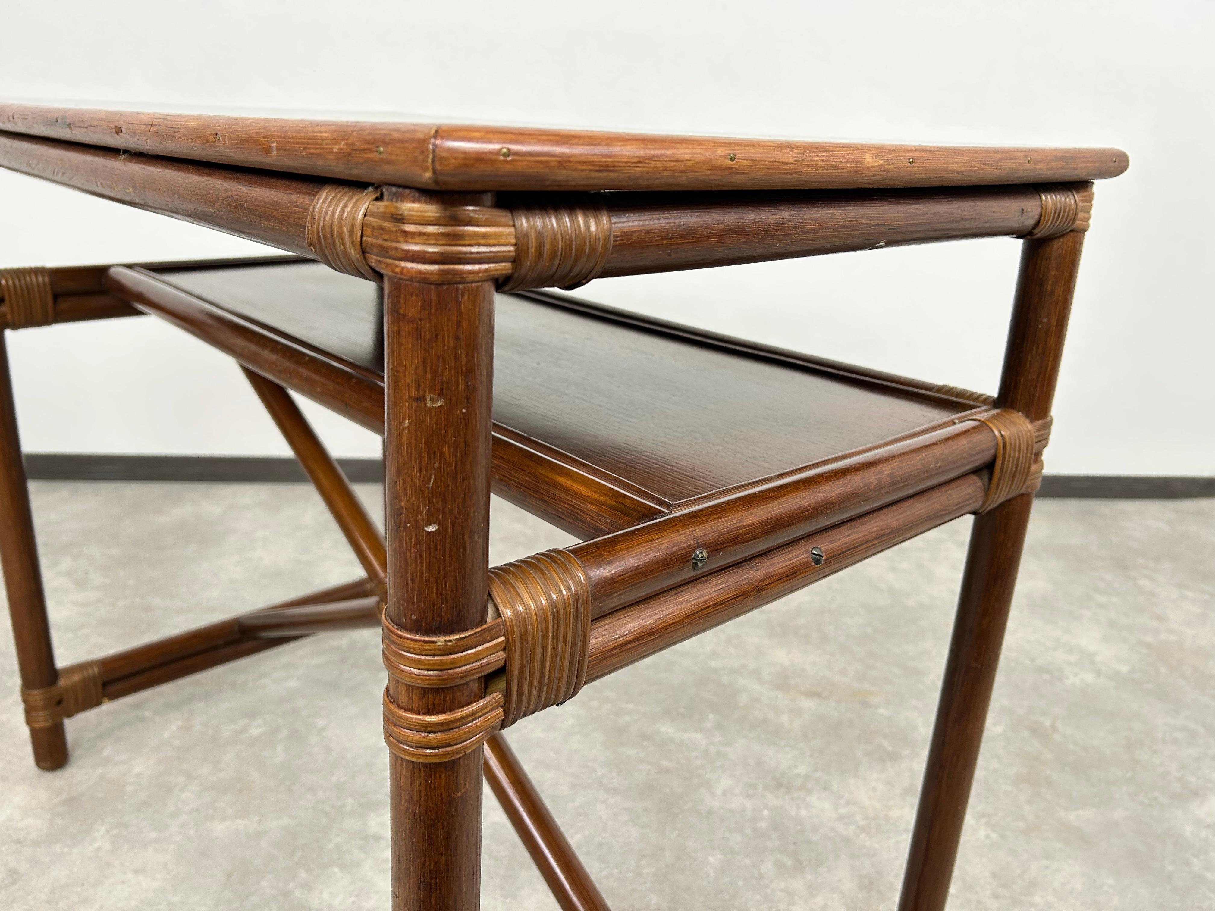 Bamboo Mid-century modern bamboo desk table by Gervasoni For Sale