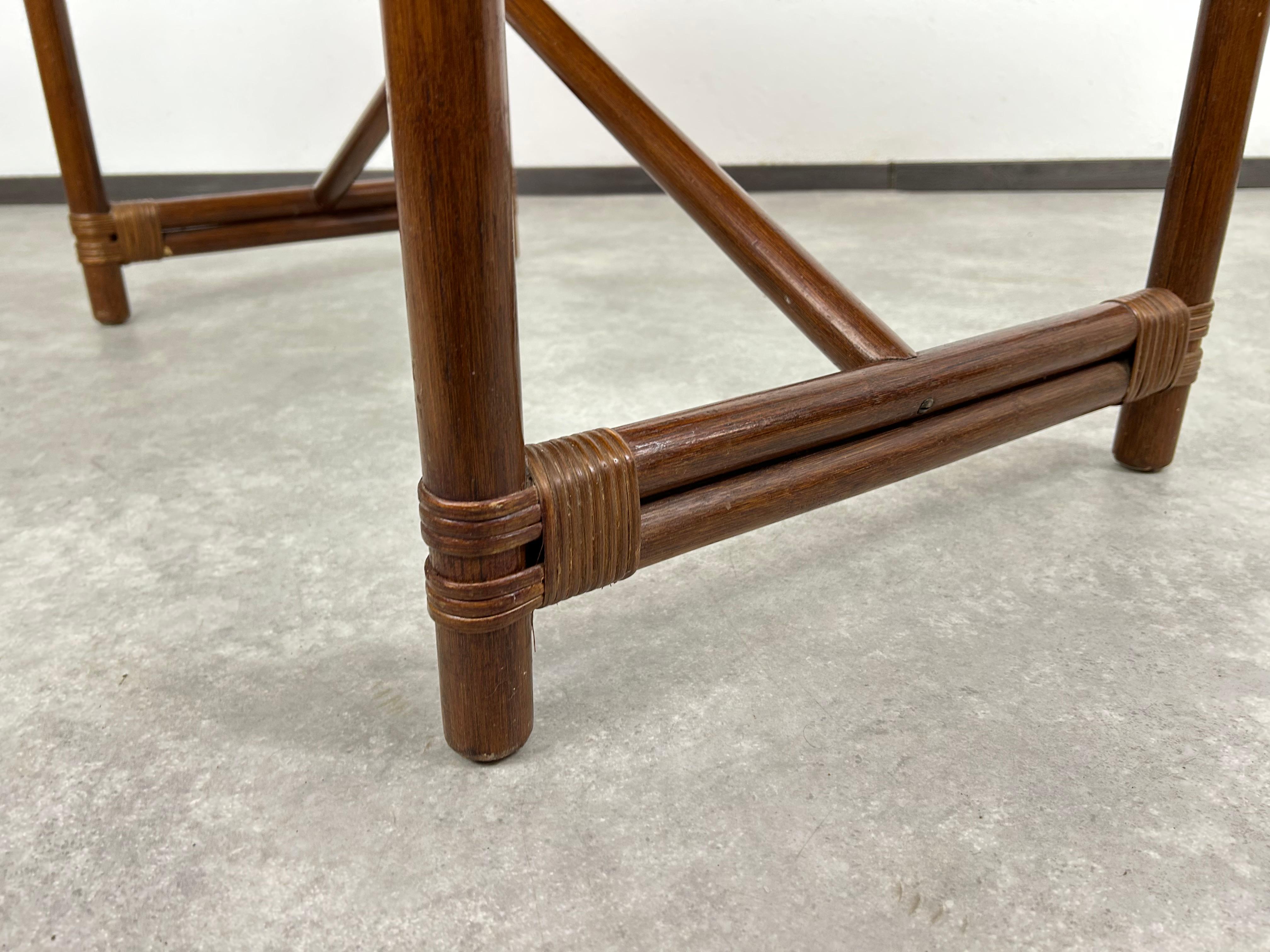 Mid-century modern bamboo desk table by Gervasoni For Sale 2