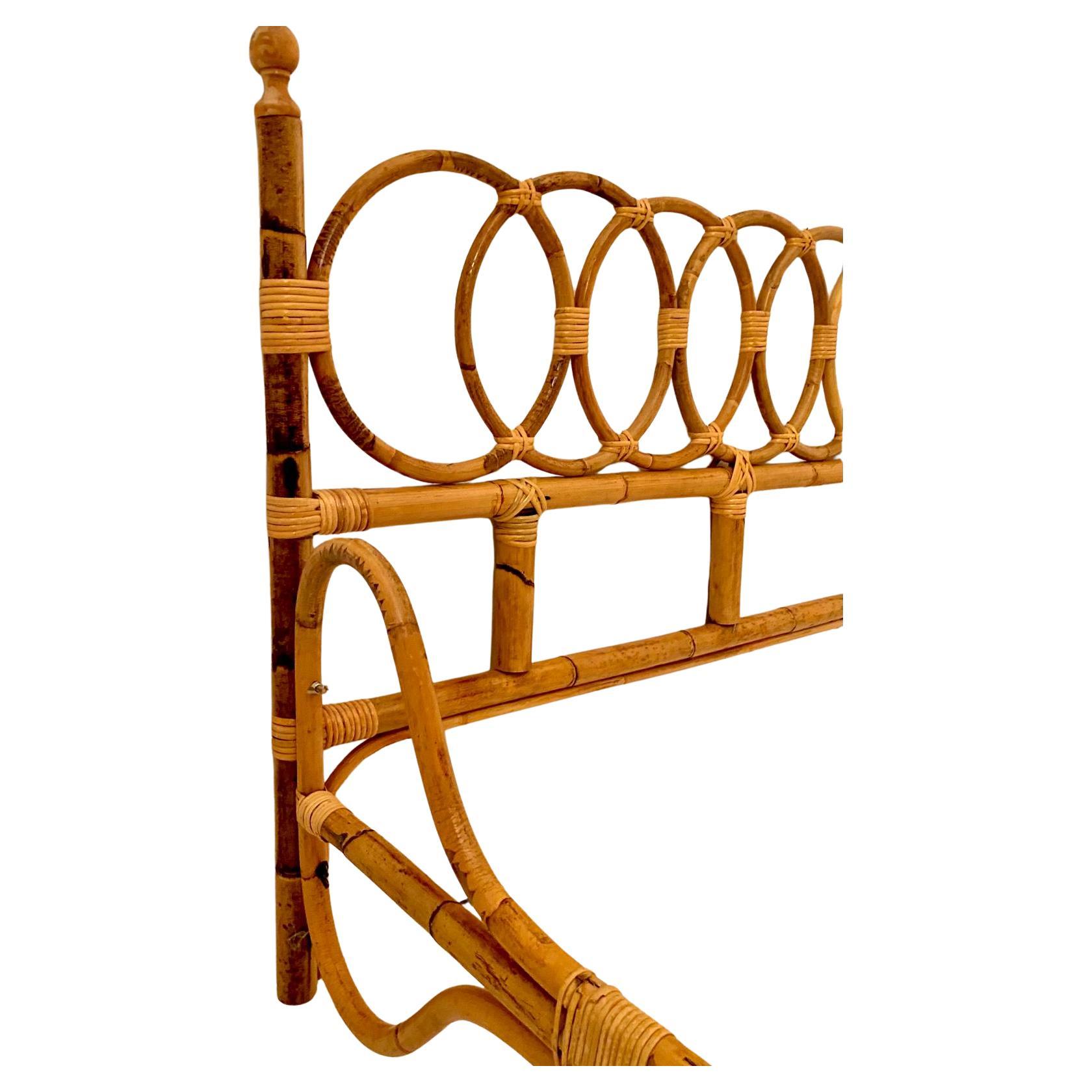 Mid Century Modern Bamboo Double Bed Frame, Italy 1960 In Good Condition In Ceglie Messapica, IT