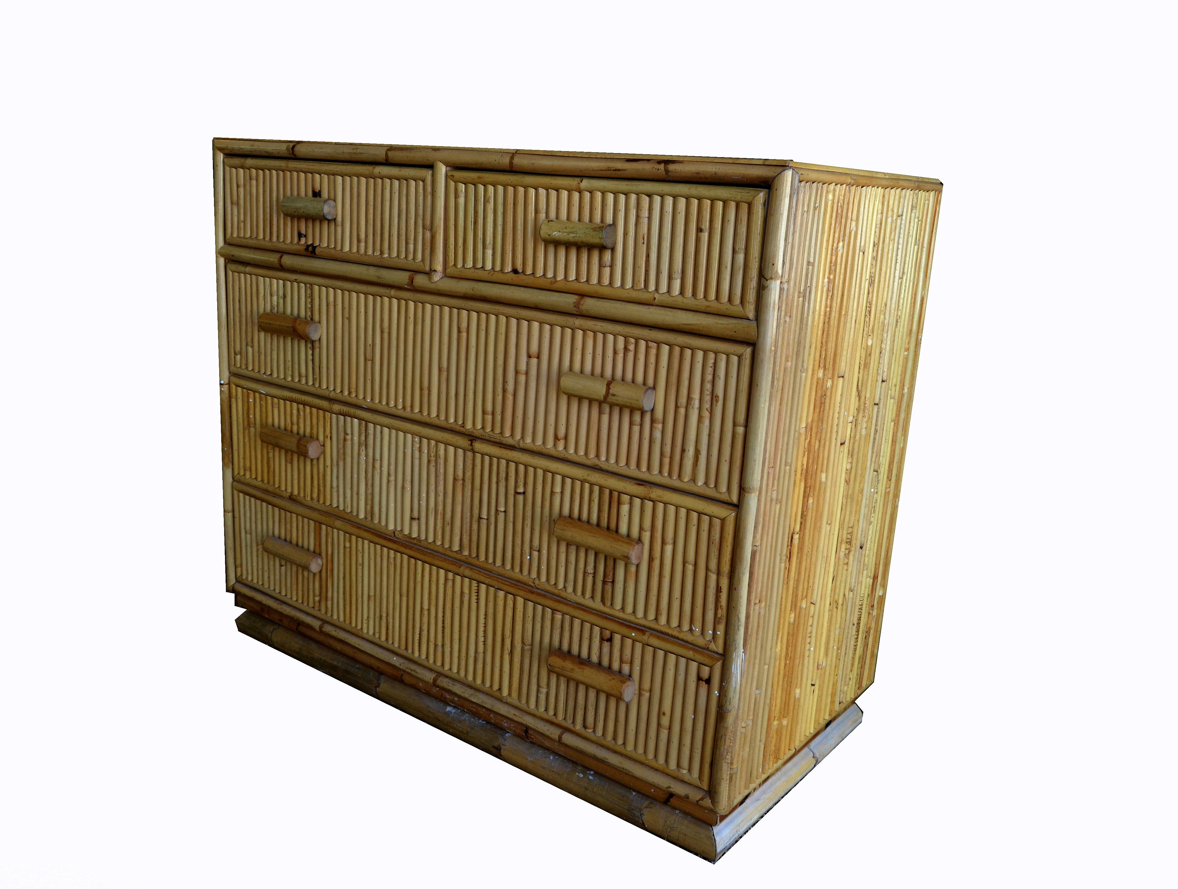 Mid-Century Modern Bamboo Dresser / Chest of Drawers 5