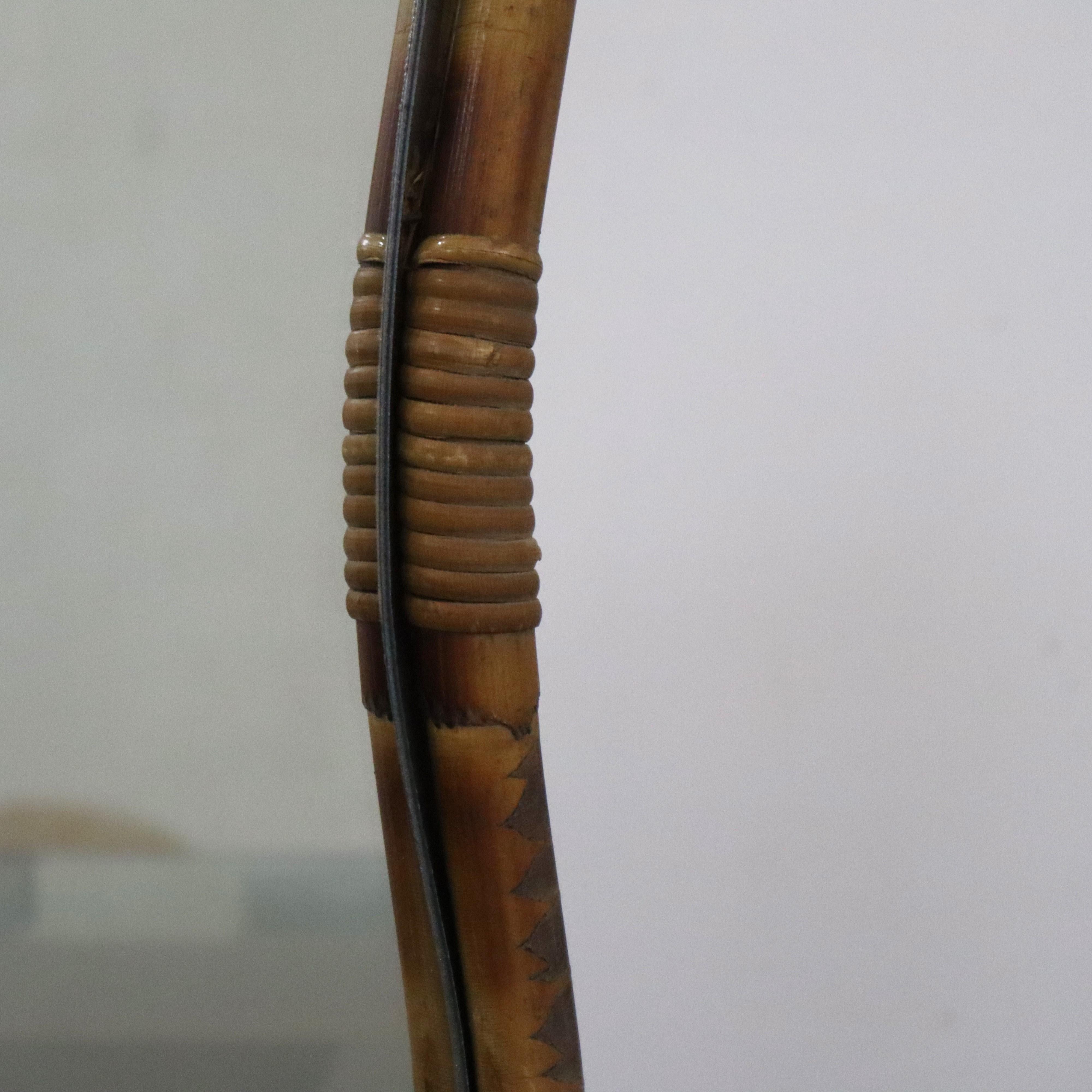 Mid-century modern bamboo dressing table mirror, Italy, 1970s In Good Condition In Nicolosi, IT