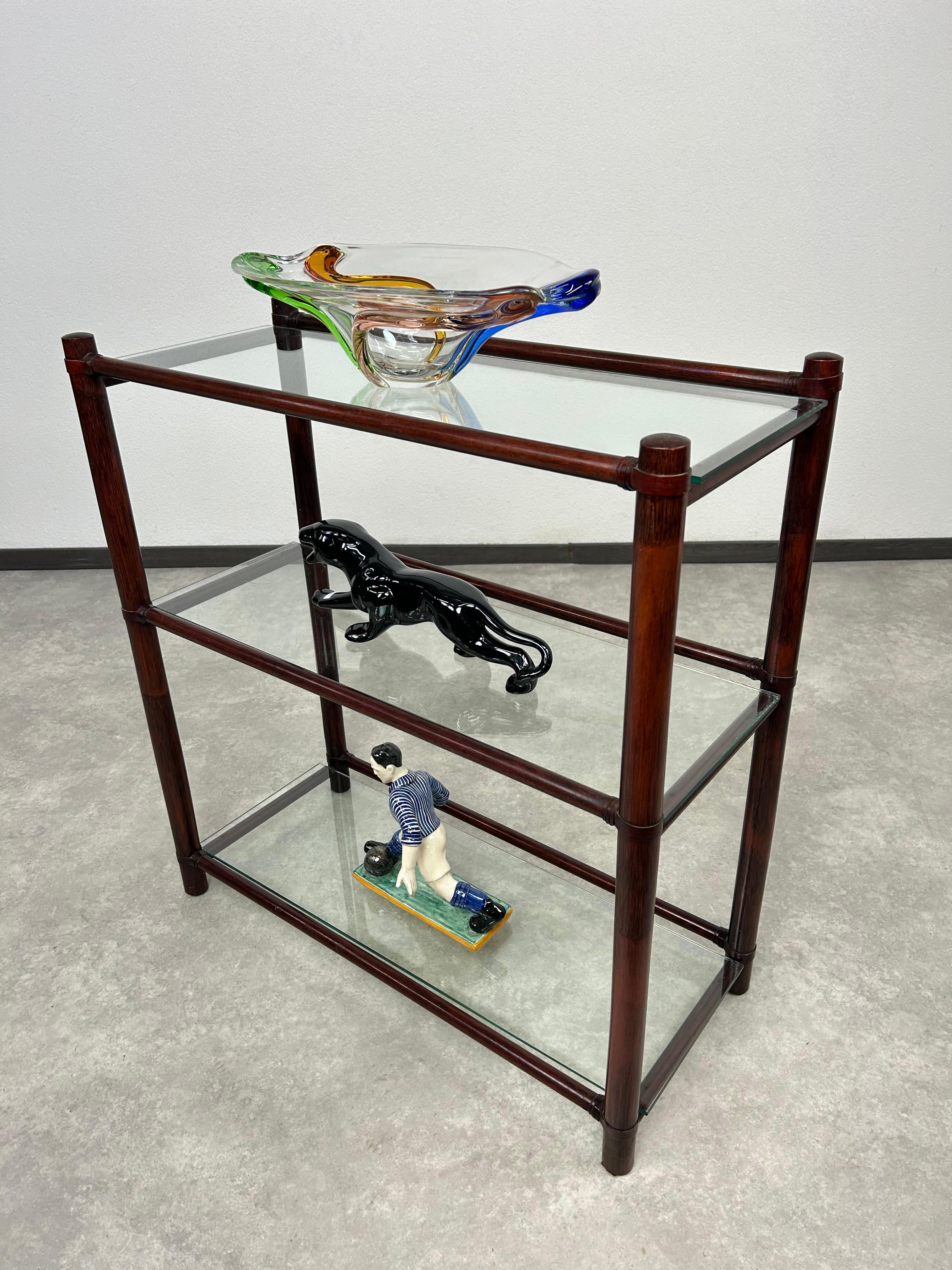 Mid-century modern bamboo etagere by Gervasoni In Good Condition For Sale In Banská Štiavnica, SK