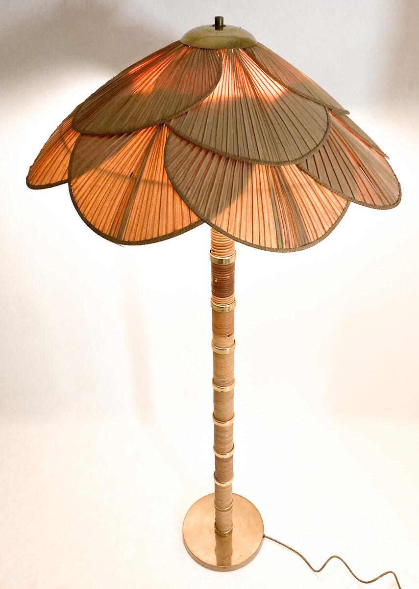 Mid-Century Modern Bamboo Floor Lamp attributed to Miranda Ab, 1960s For Sale 8