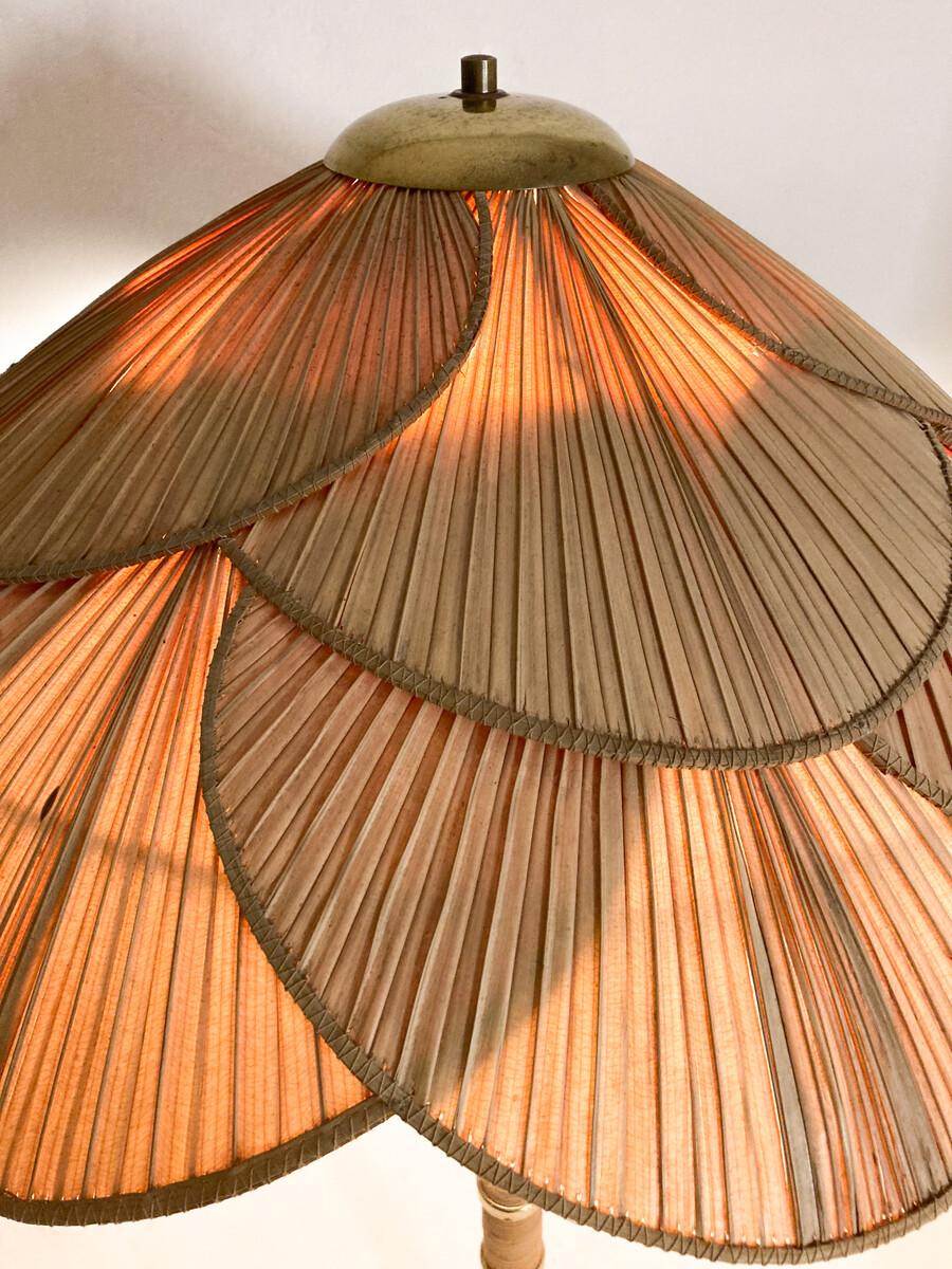 Lampada da terra in bambù moderna di metà secolo attribuita a Miranda Ab, anni '60 in vendita 2
