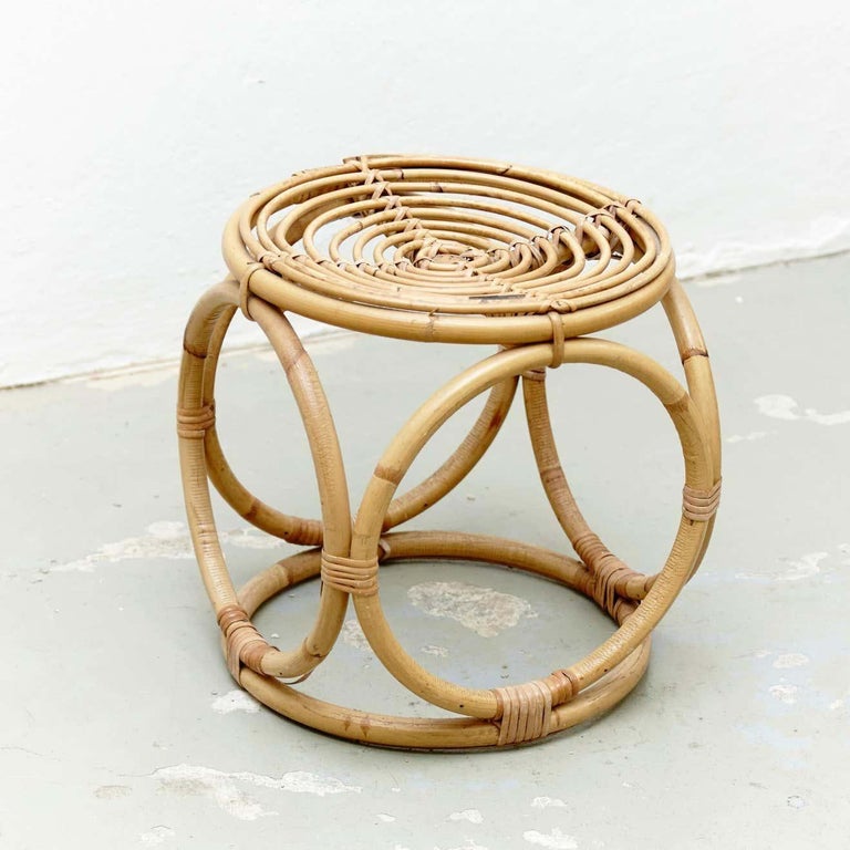 MidCentury Modern Bamboo French Stool, circa 1960 For Sale at 1stDibs