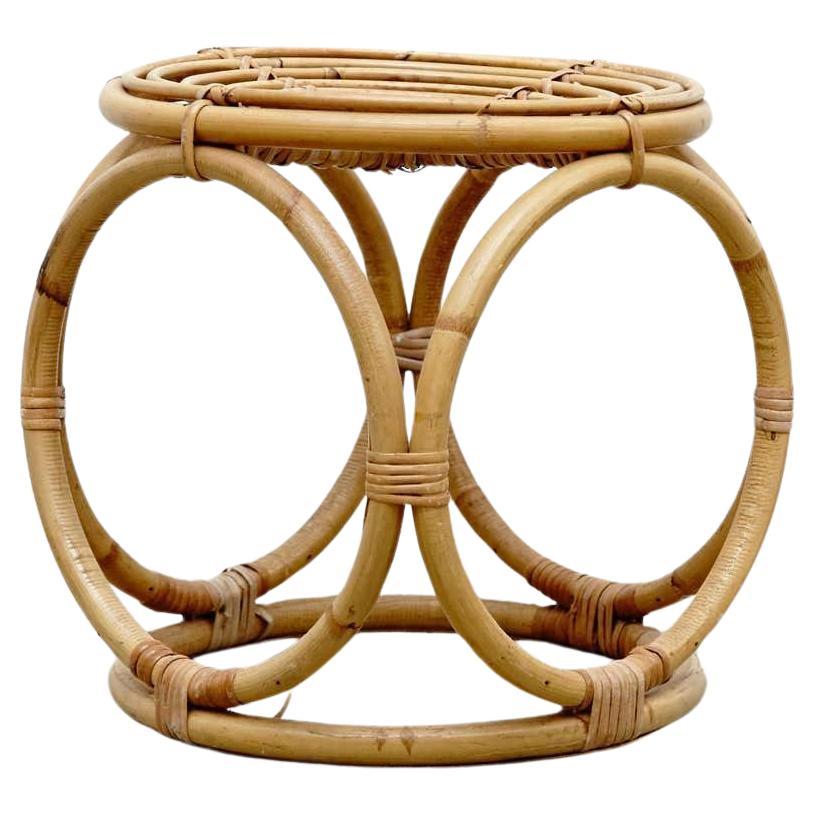 Mid-Century moderno Sgabello francese in bambù moderno di metà secolo, 1960 circa in vendita