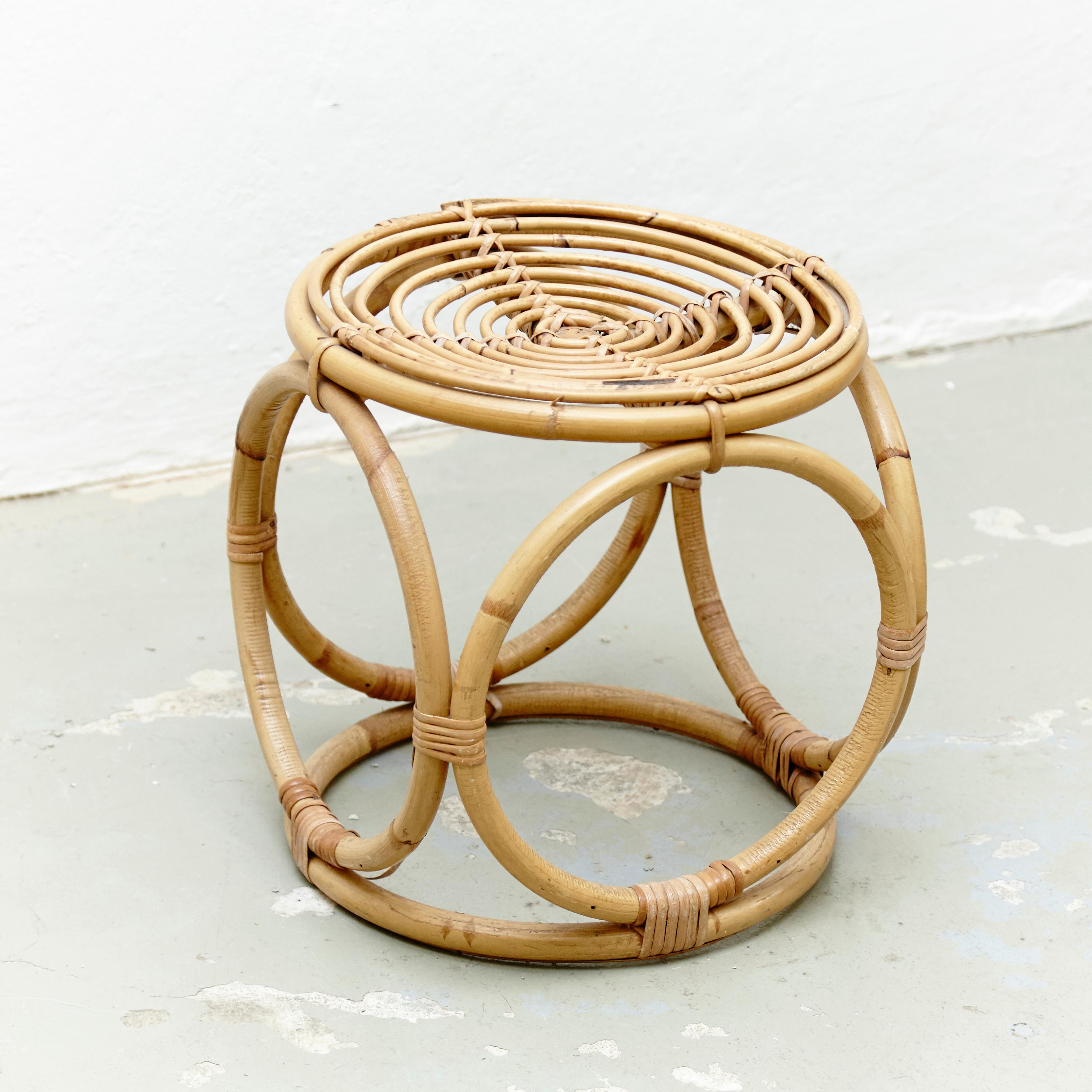 Mid-20th Century Mid-Century Modern Bamboo French Stool, circa 1960