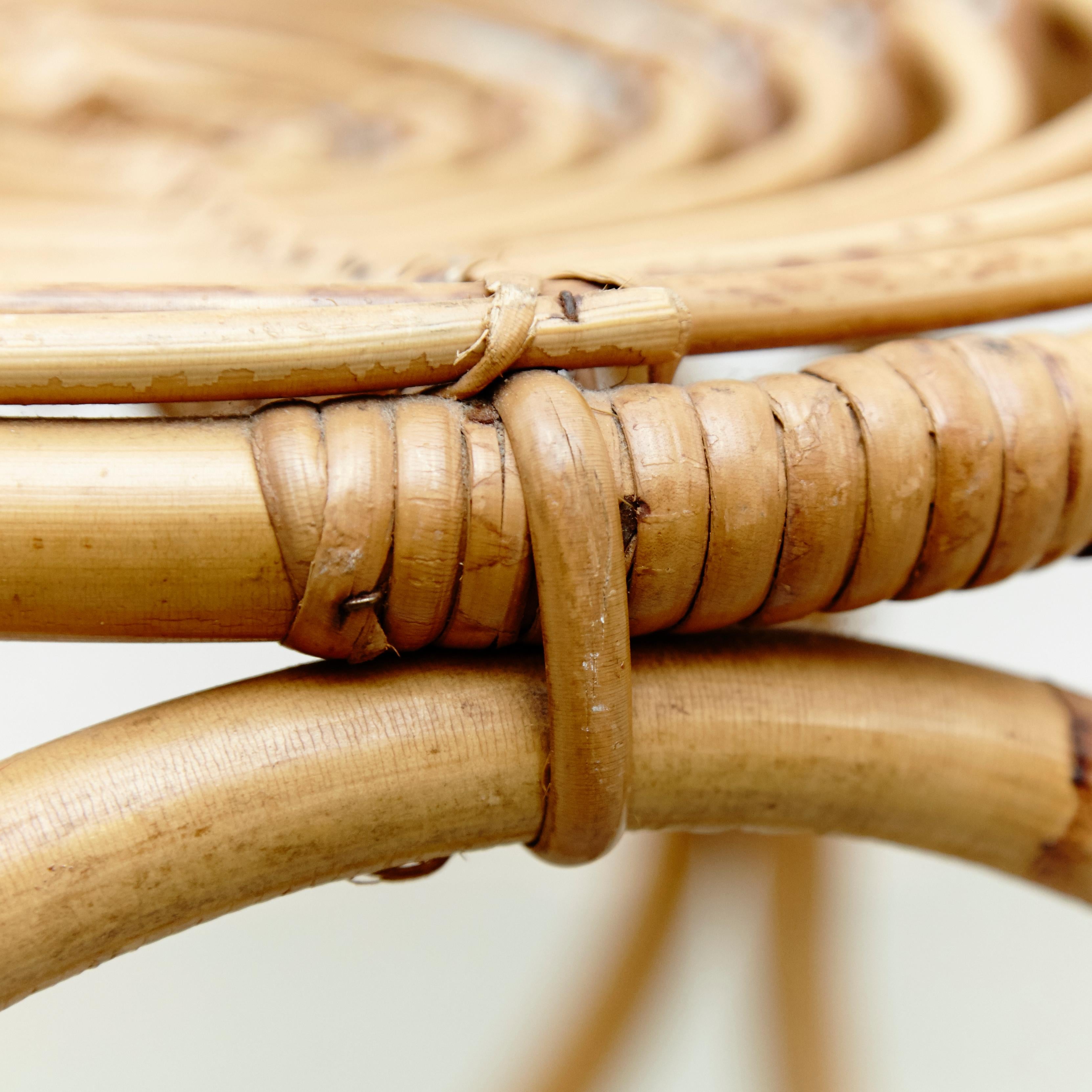 Mid-Century Modern Bamboo French Stool, circa 1960 4