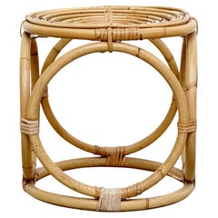 Retro Mid-Century Modern Bamboo French Stool, circa 1960