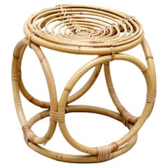 Mid-Century Modern Bamboo French Stool, circa 1960