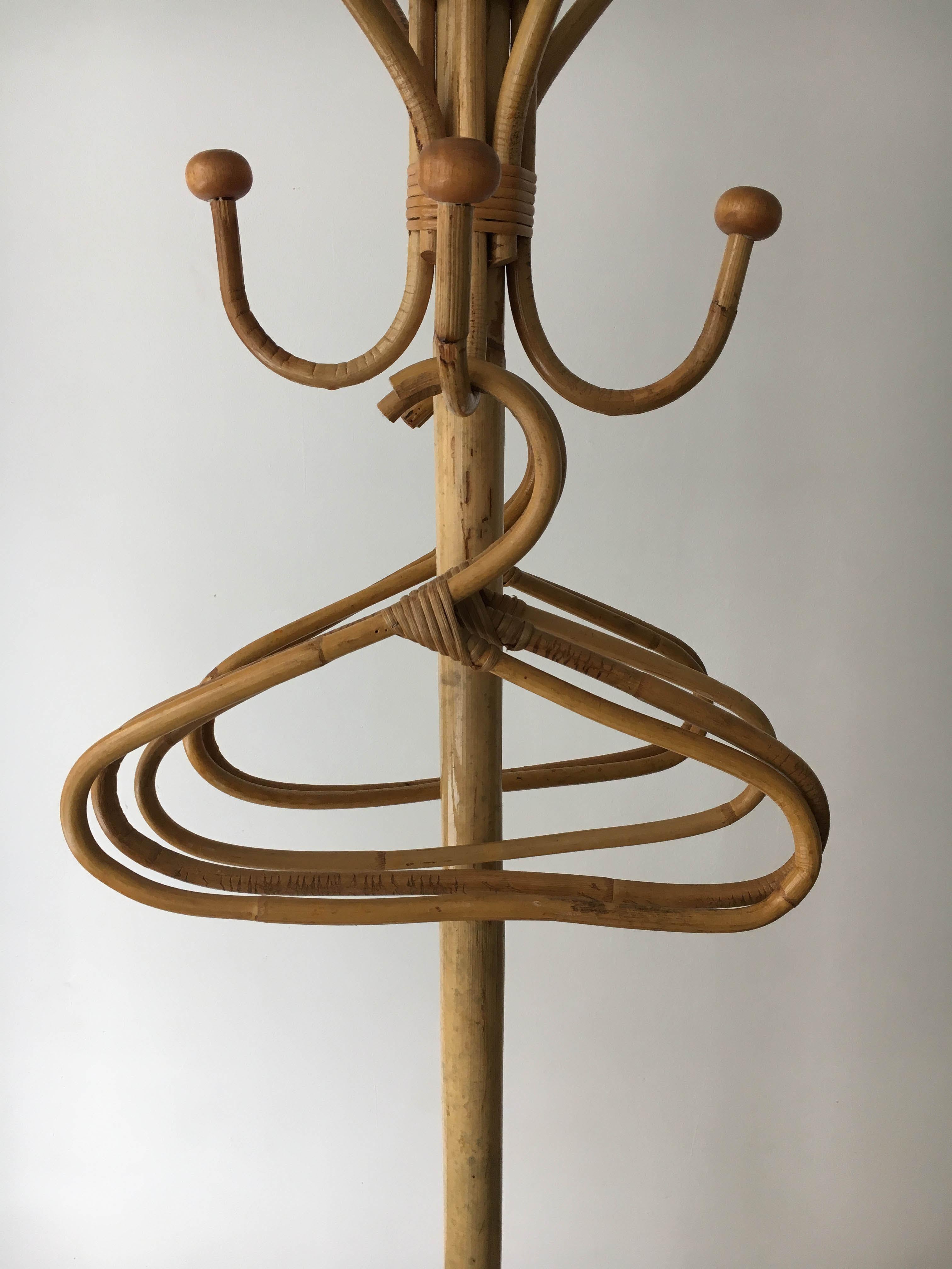 Mid-Century Modern Bamboo Italian Coat Stand, Italy, 1970s For Sale 3