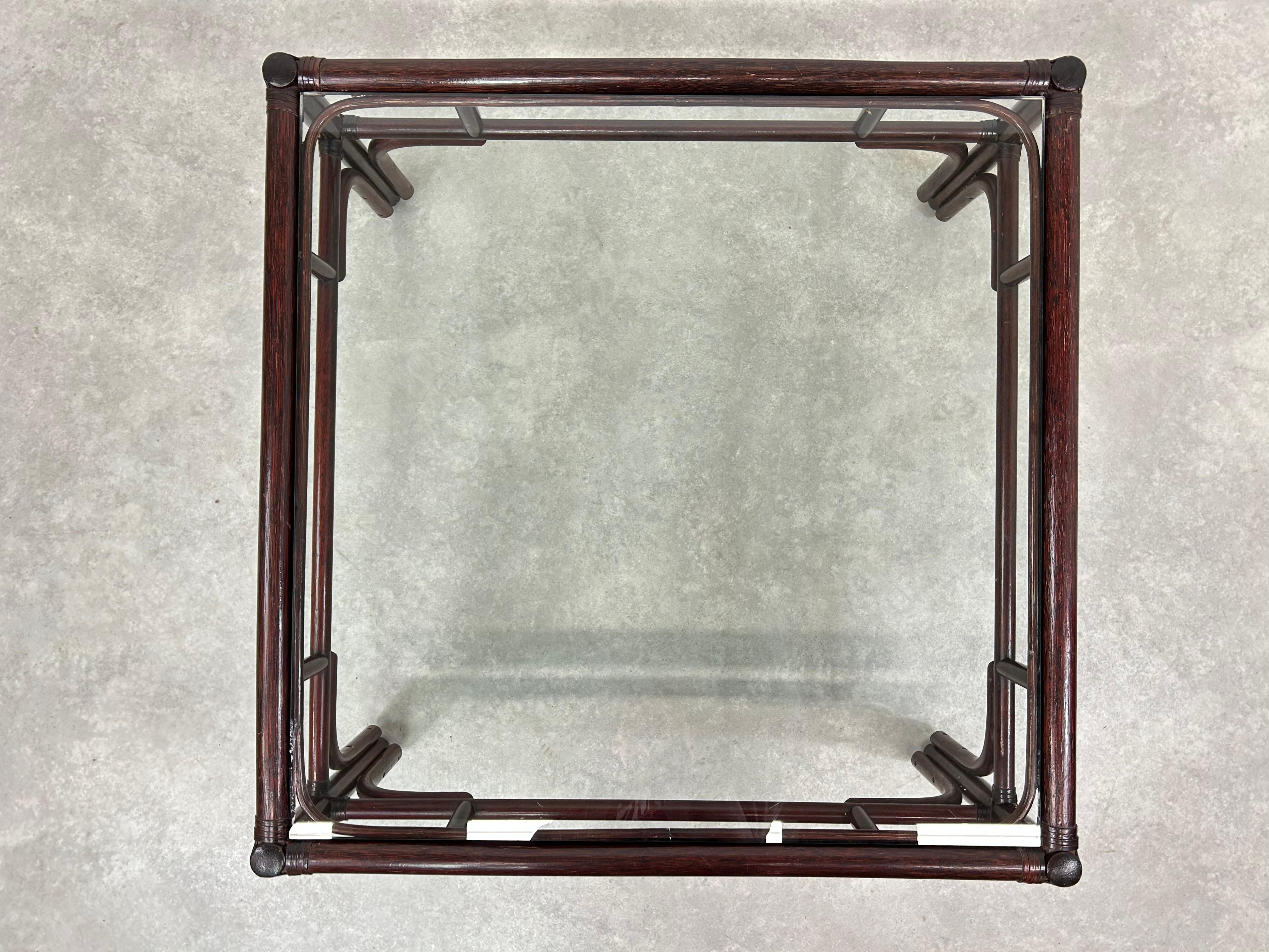 Mid-century modern bamboo low table by Gervasoni en vente 1