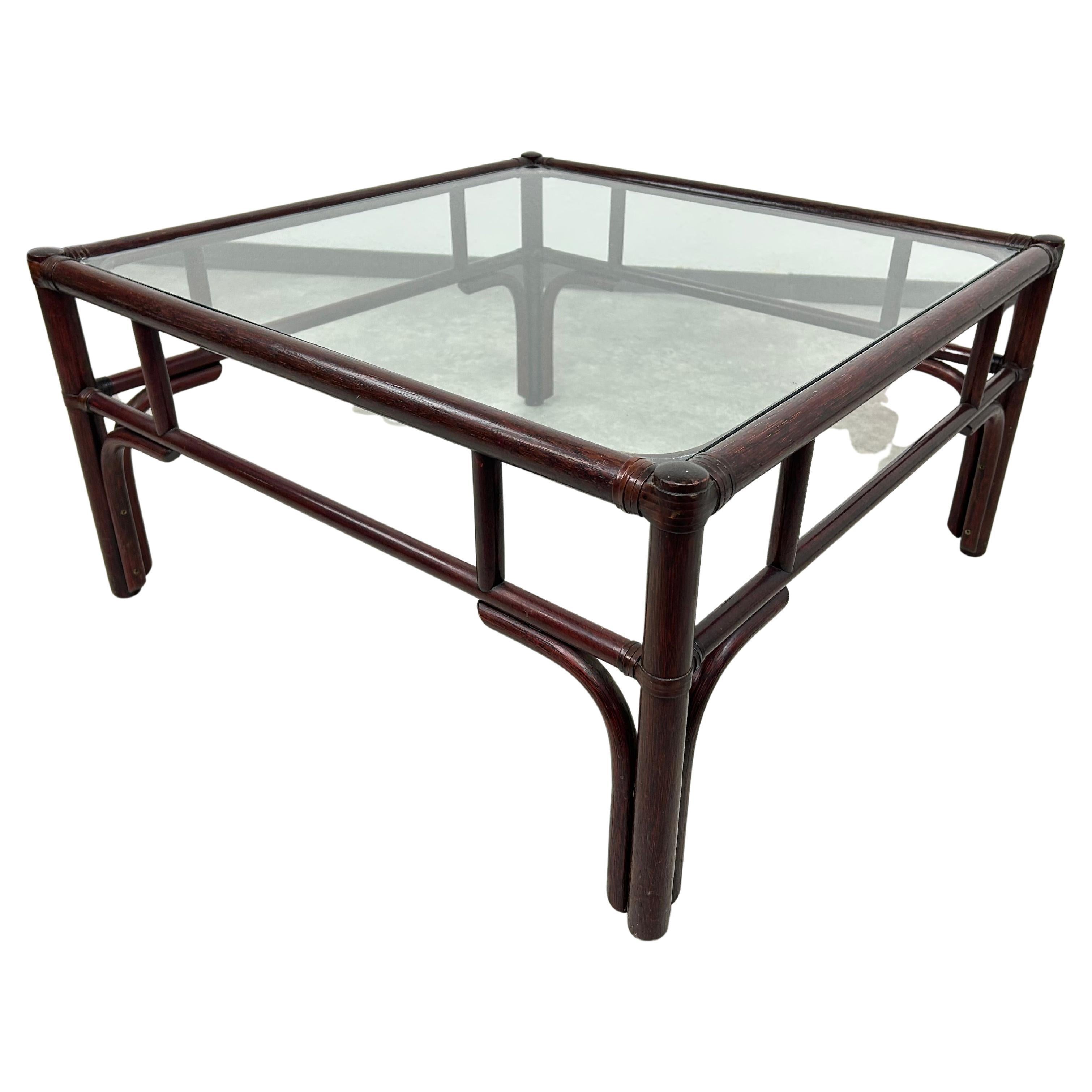 Mid-century modern bamboo low table by Gervasoni