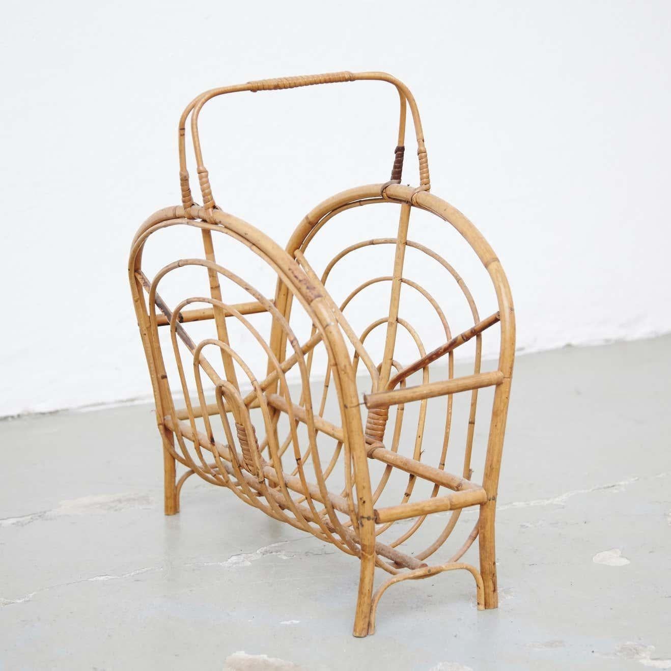 Spagnolo Portariviste in bambù moderno di metà secolo Rivera francese, circa 1960 in vendita