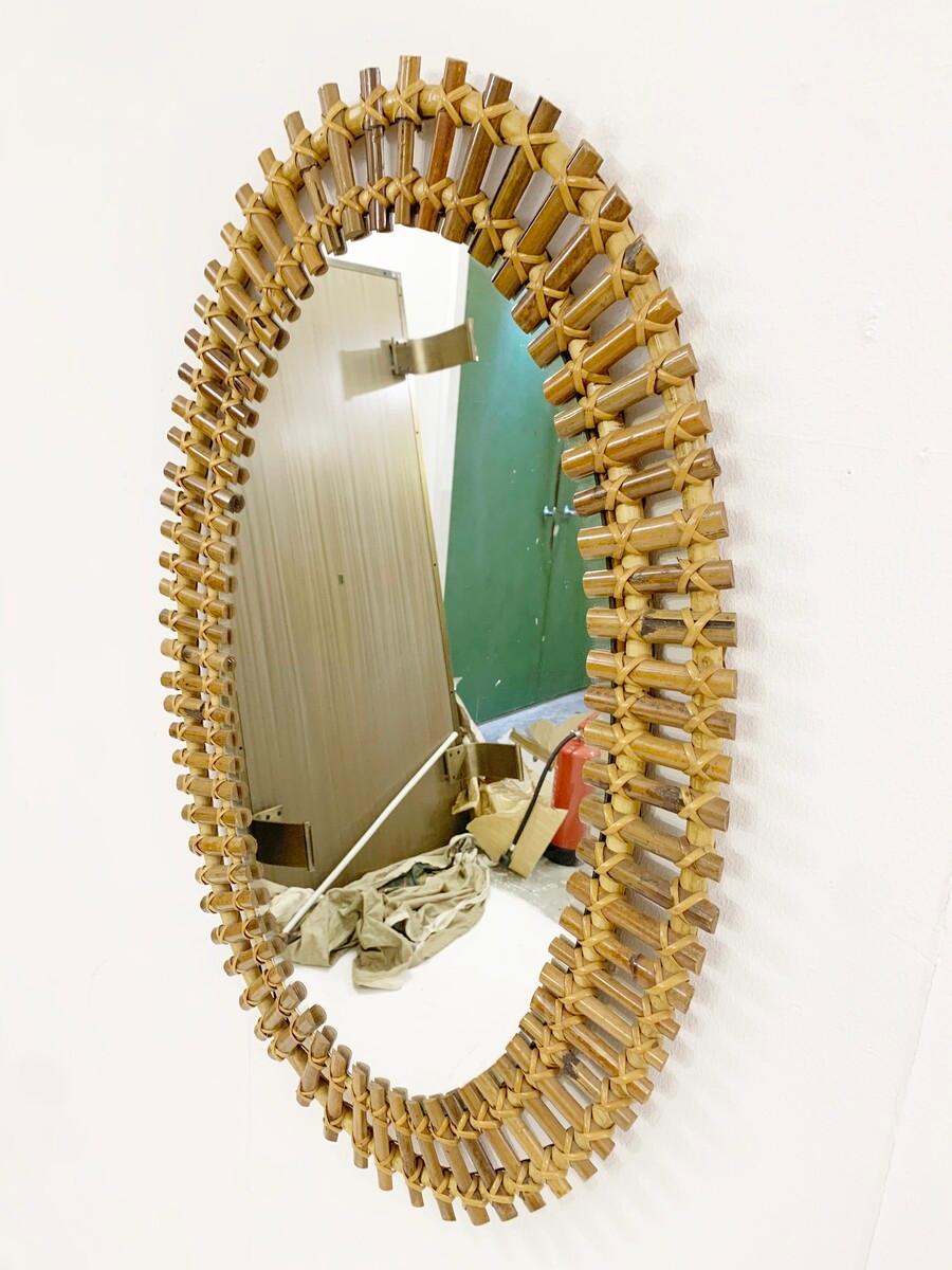 Mid-Century Modern Bamboo Mirror, Italy, 1950s 2