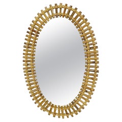 Mid-Century Modern Bamboo Mirror, Italy, 1950s
