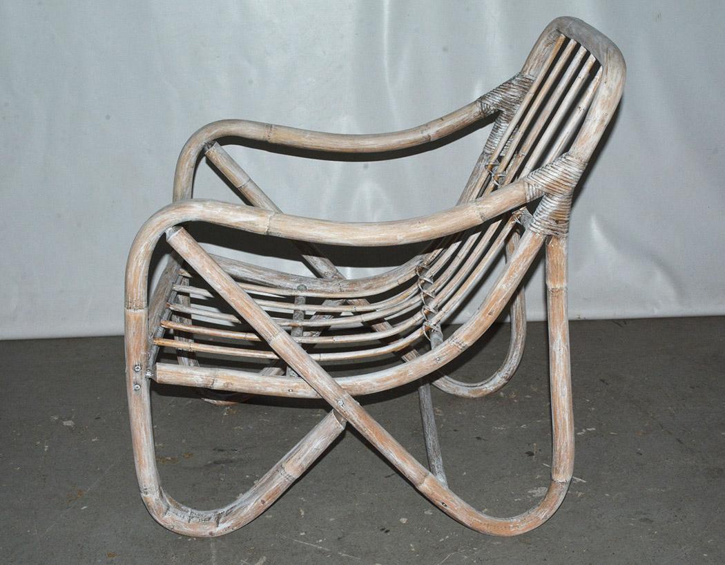 Mid-Century Modern Bamboo Porch Lounging Armchair For Sale 1