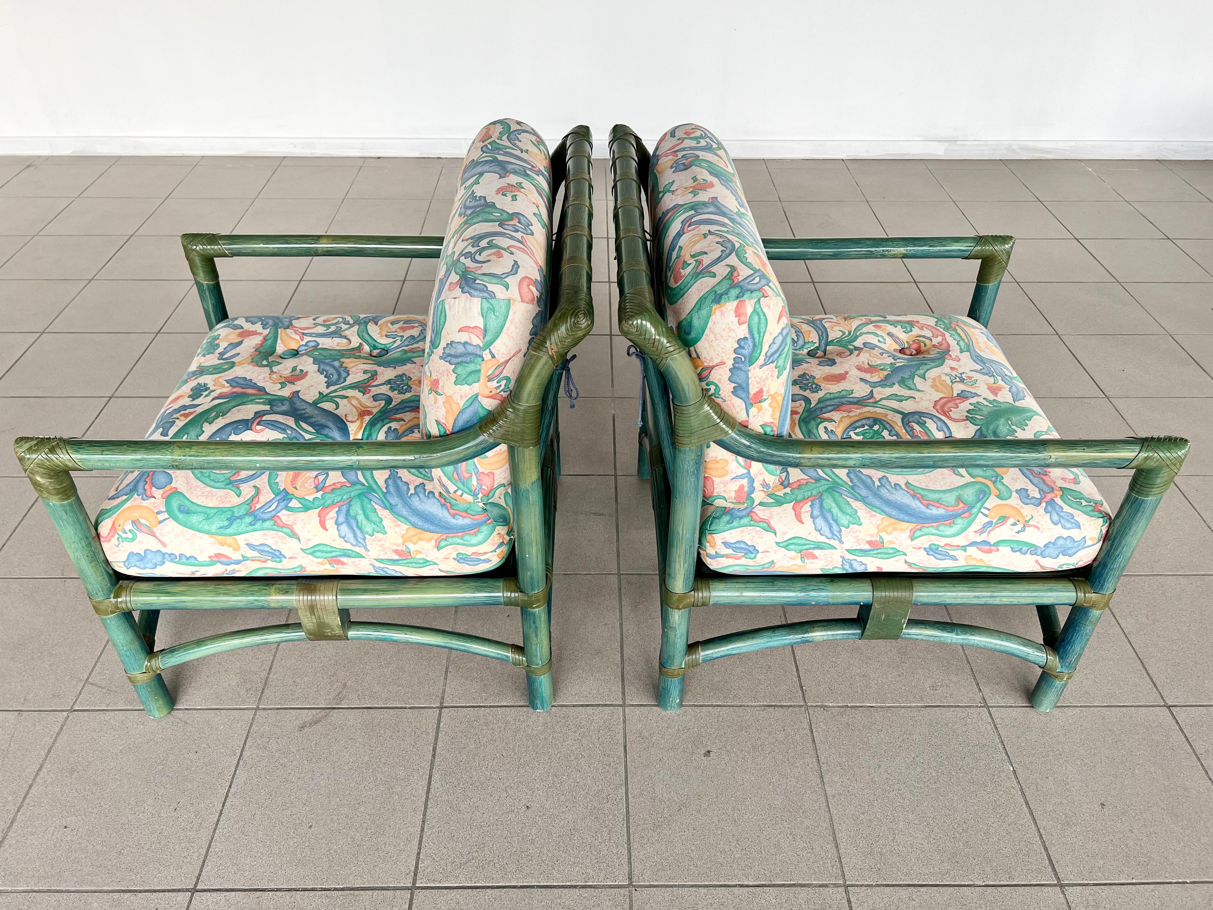Paire de fauteuils en rotin de bambou The Modernity en vente 3