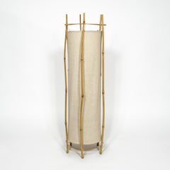 Mid-Century Modern Bamboo & Rattan Floor Lamp by Louis Sognot, France 1960s