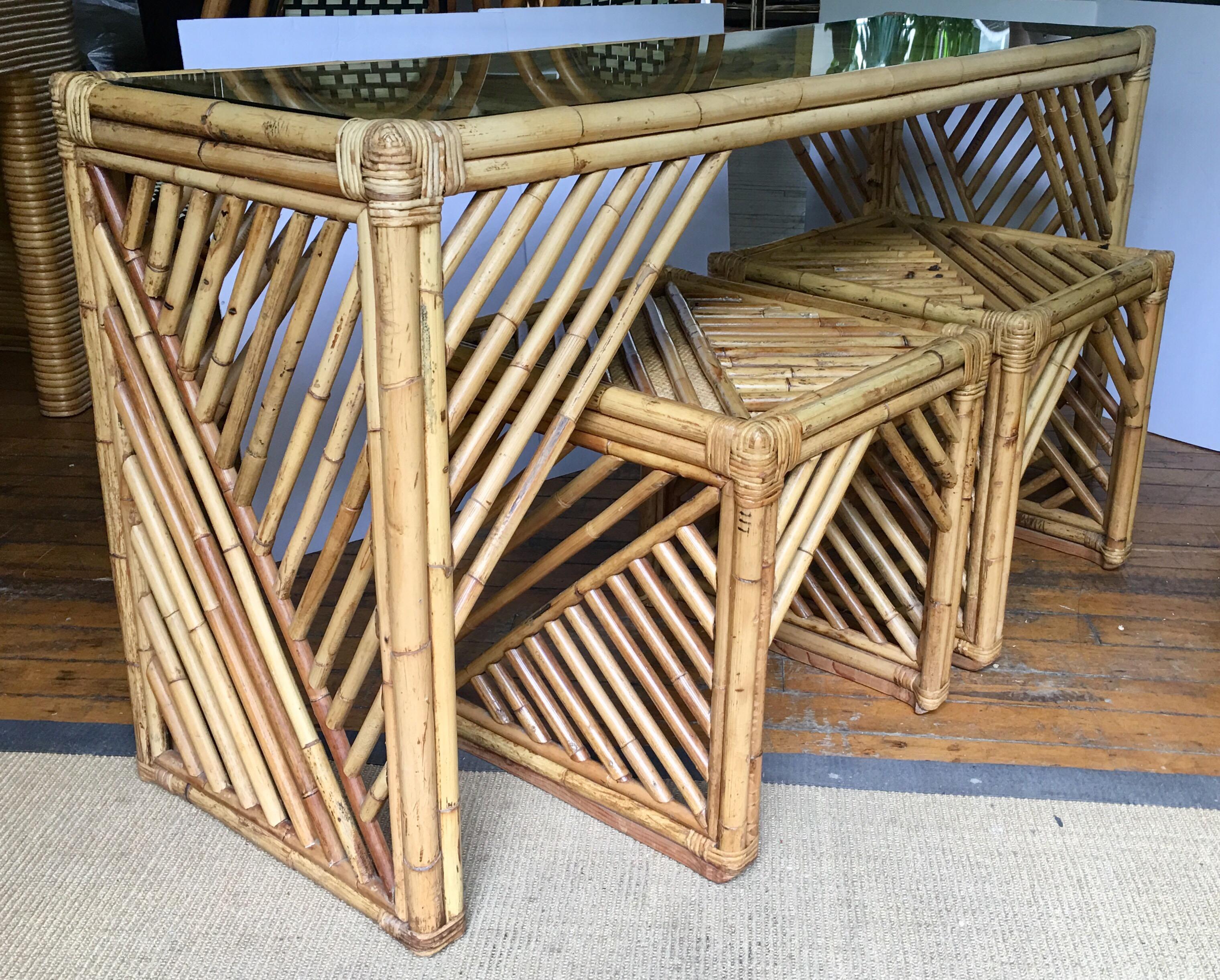 console table with ottomans
