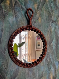 Mid-Century Modern Bamboo & Rattan Mirror, 1960s Italy