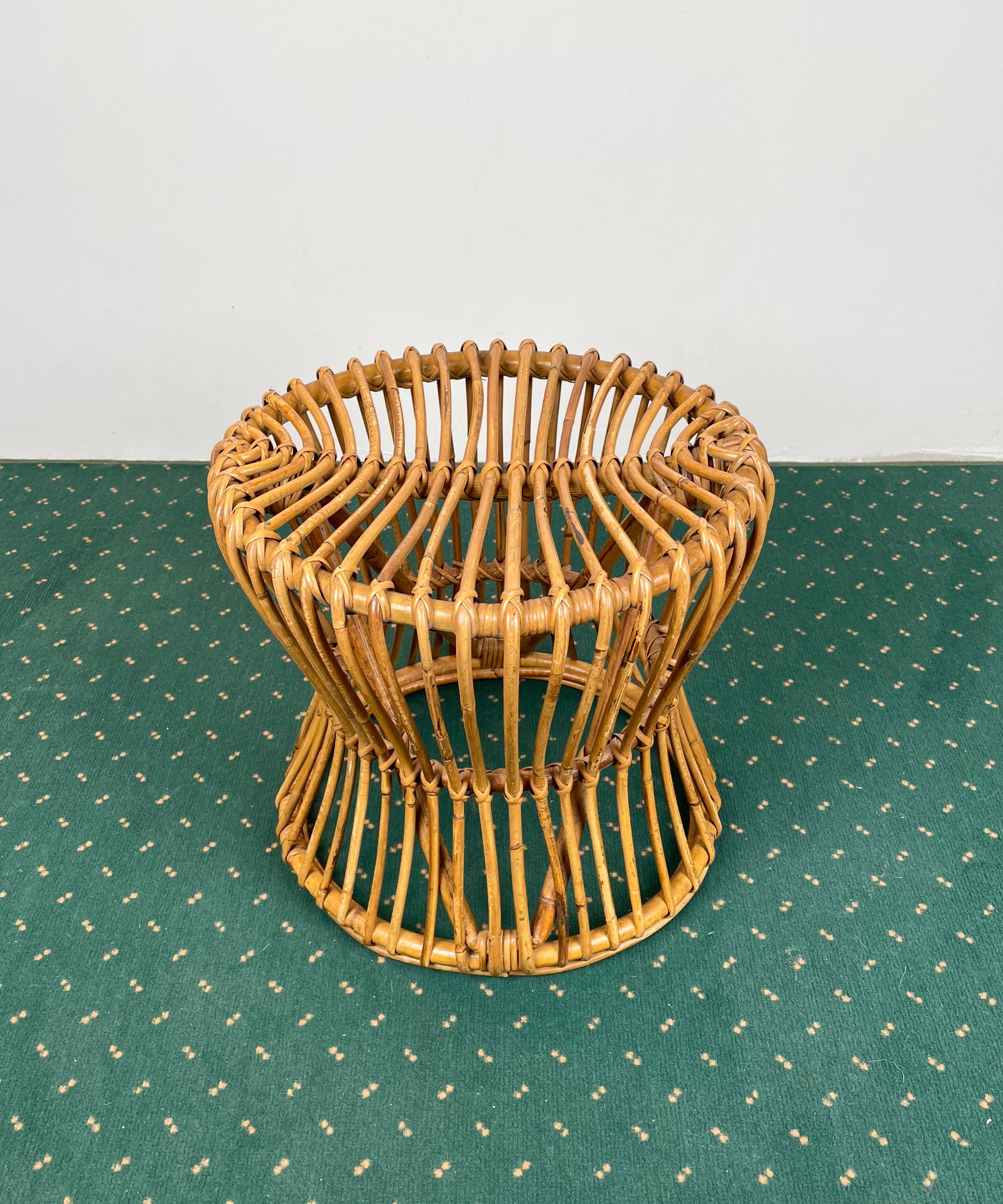 bamboo round stool
