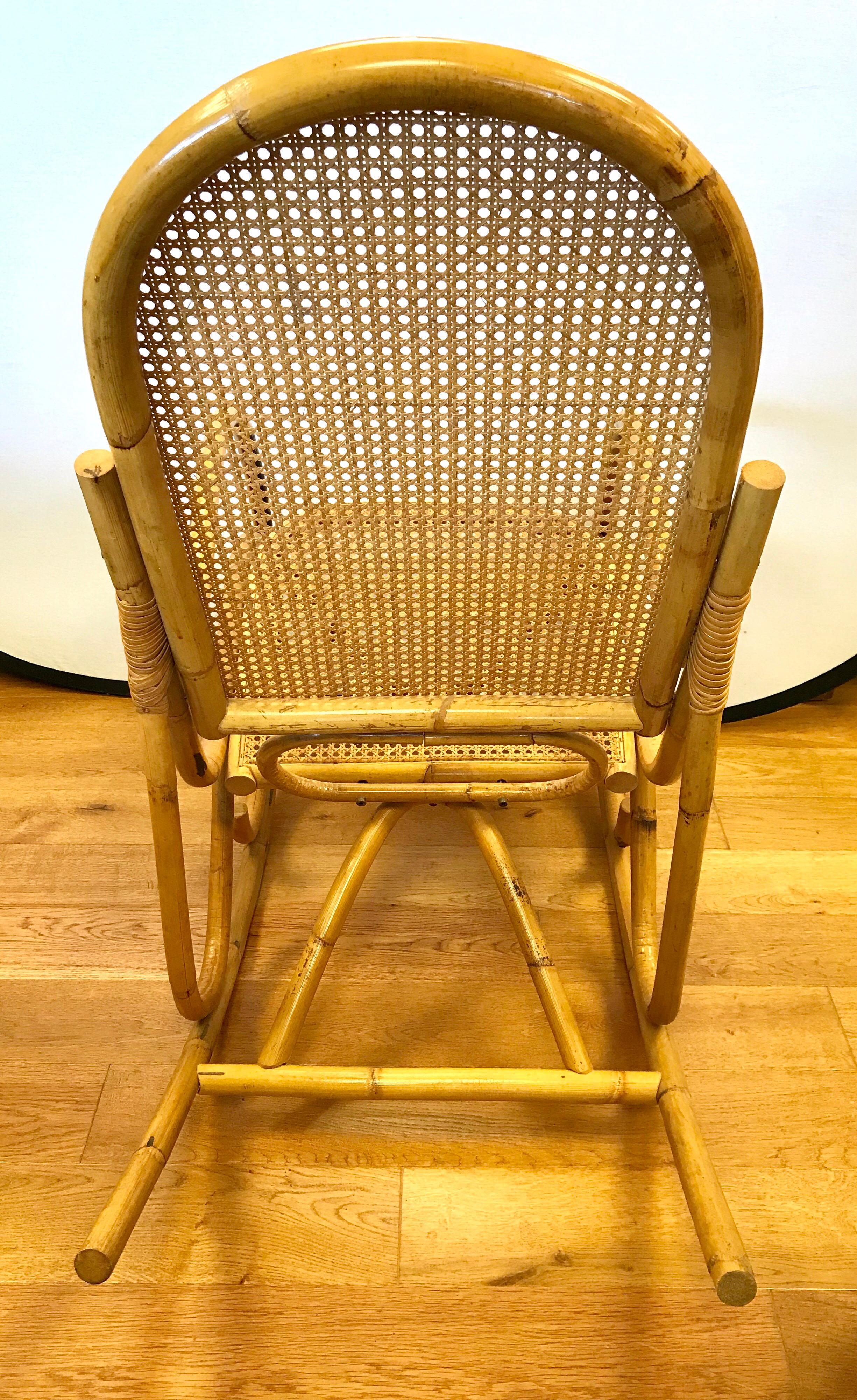Mid-Century Modern Bamboo Rocker Rocking Chair 2