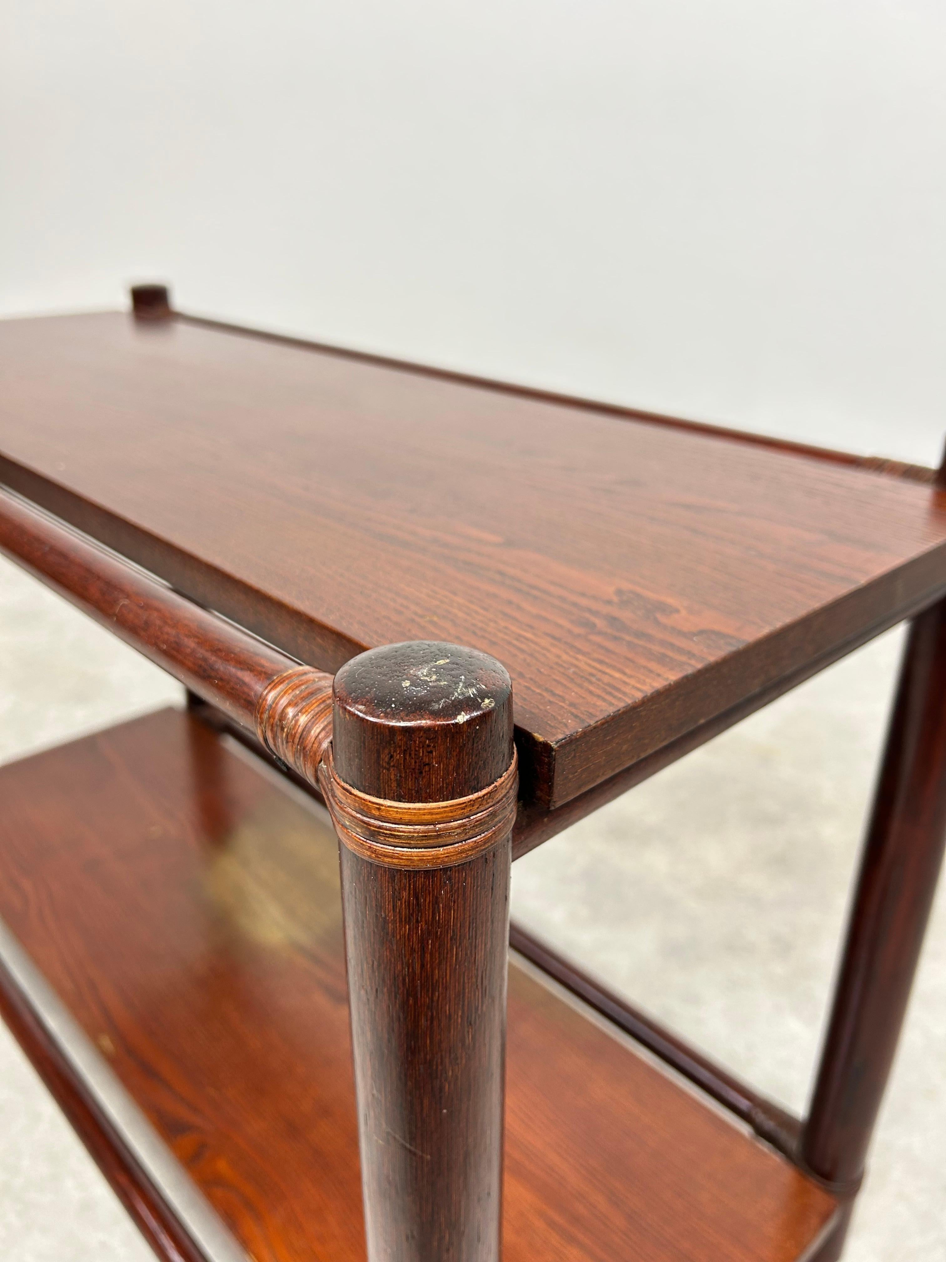 Mid-century modern bamboo side table by Gervasoni For Sale 3