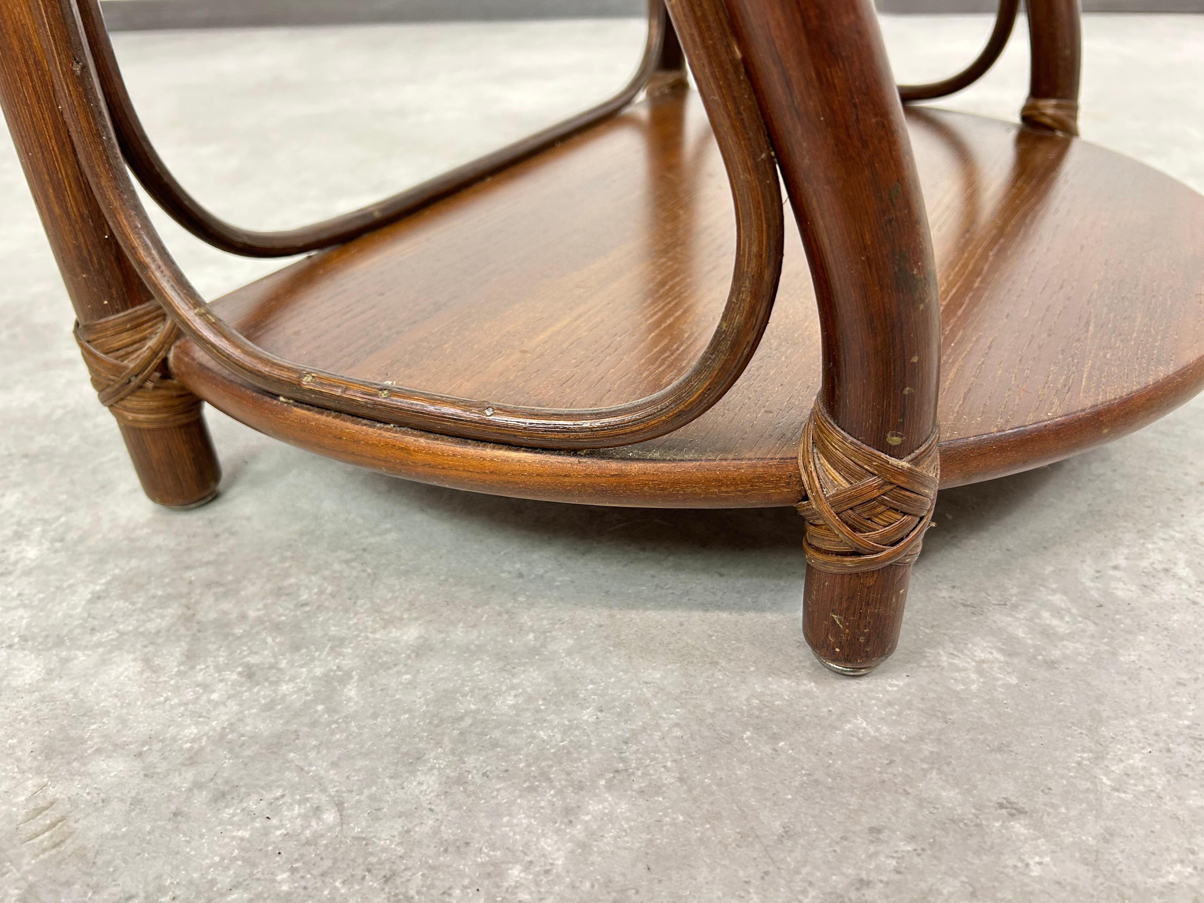 Mid-century modern bamboo side table by Gervasoni For Sale 3