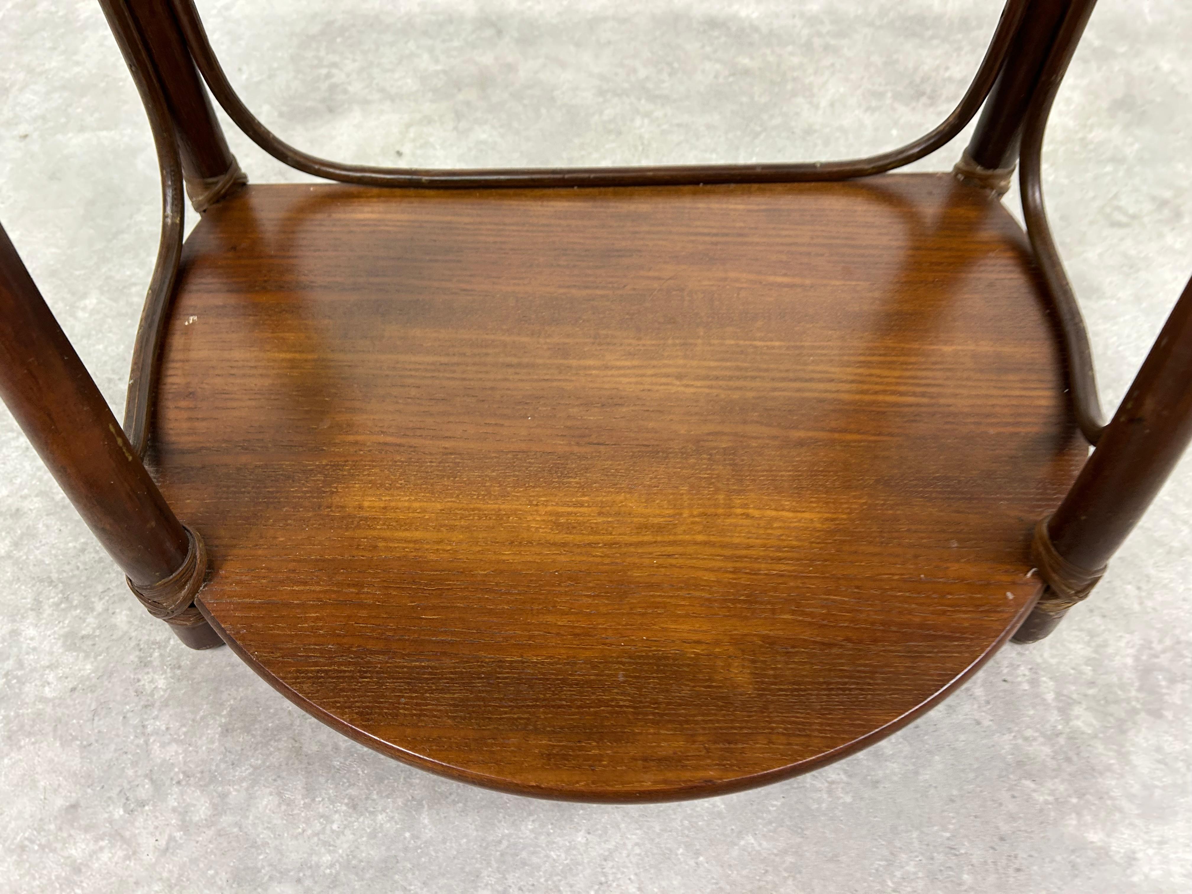 Mid-century modern bamboo side table by Gervasoni For Sale 5