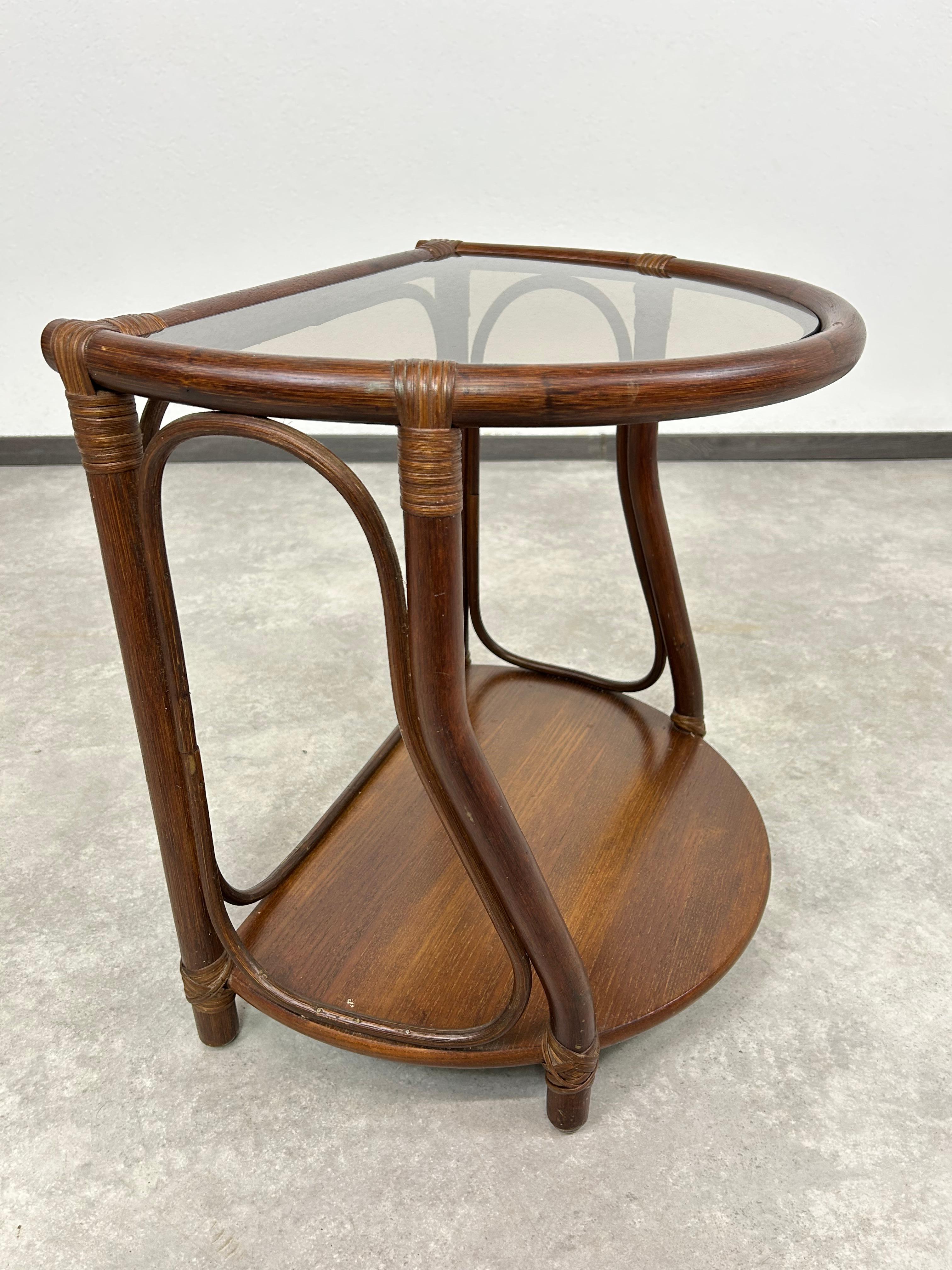 Mid-Century Modern Mid-century modern bamboo side table by Gervasoni For Sale