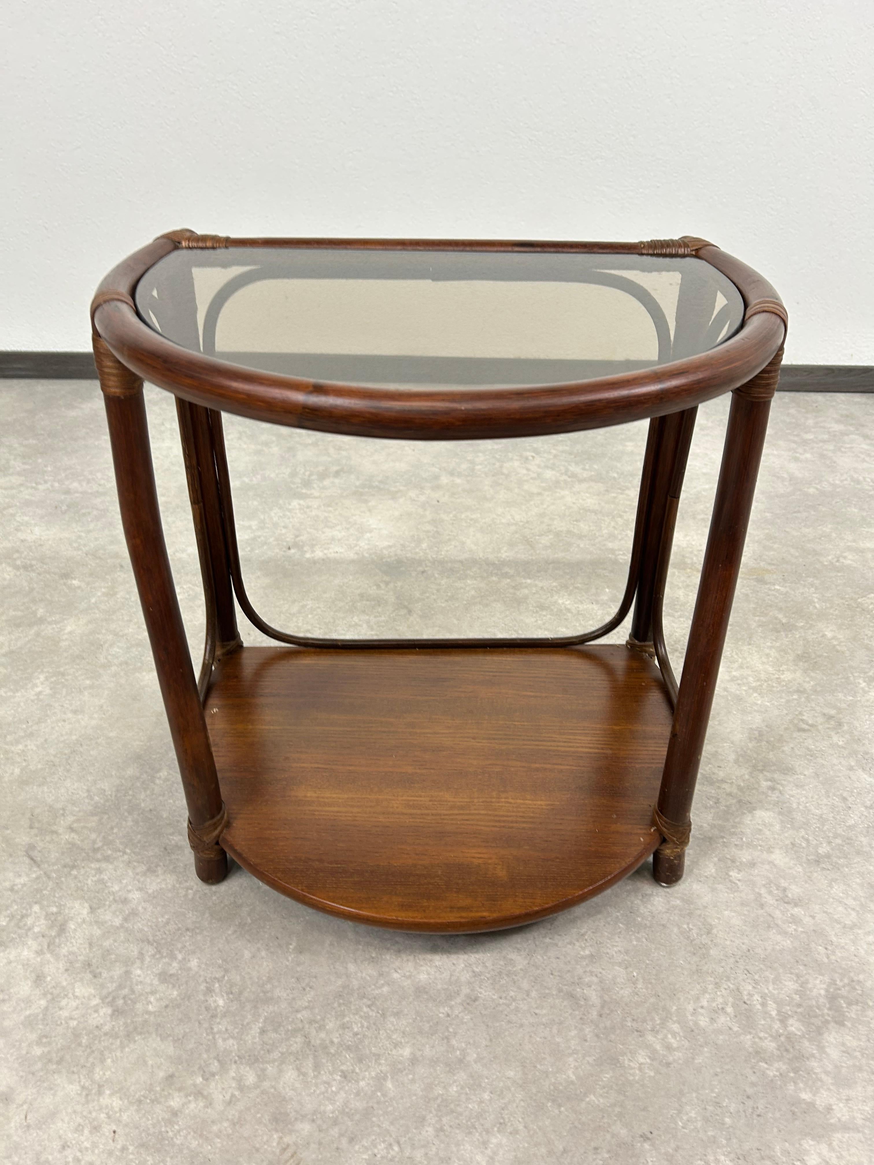 Italian Mid-century modern bamboo side table by Gervasoni For Sale